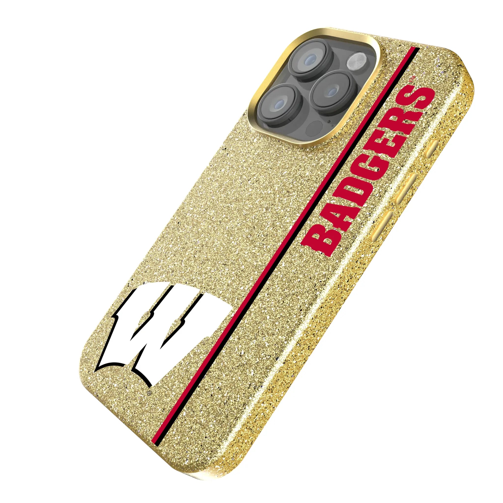 University of Wisconsin Badgers Sidebar iPhone Bling Phone Case for Apple iPhone - Isometric View
