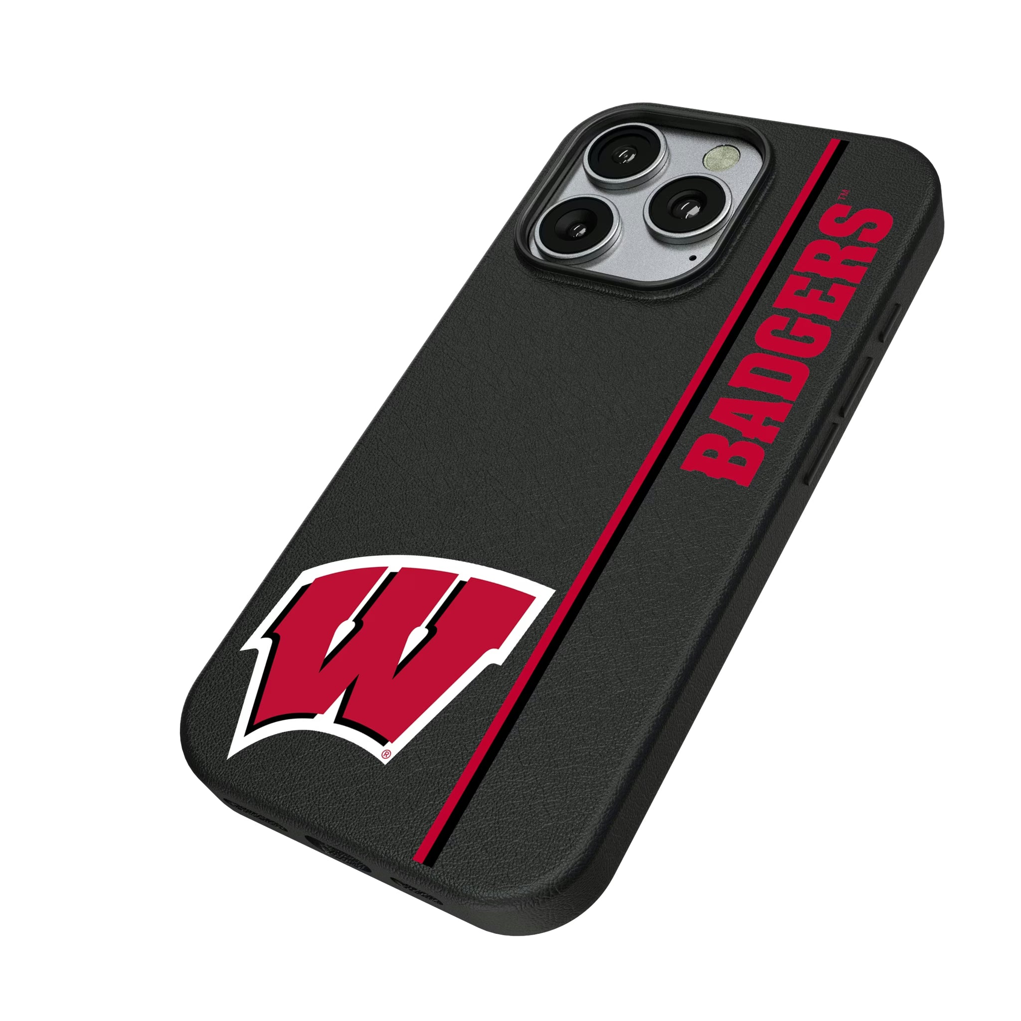 University of Wisconsin Badgers Sidebar iPhone MagSafe Compatible Phone Case for Apple iPhone - Isometric View