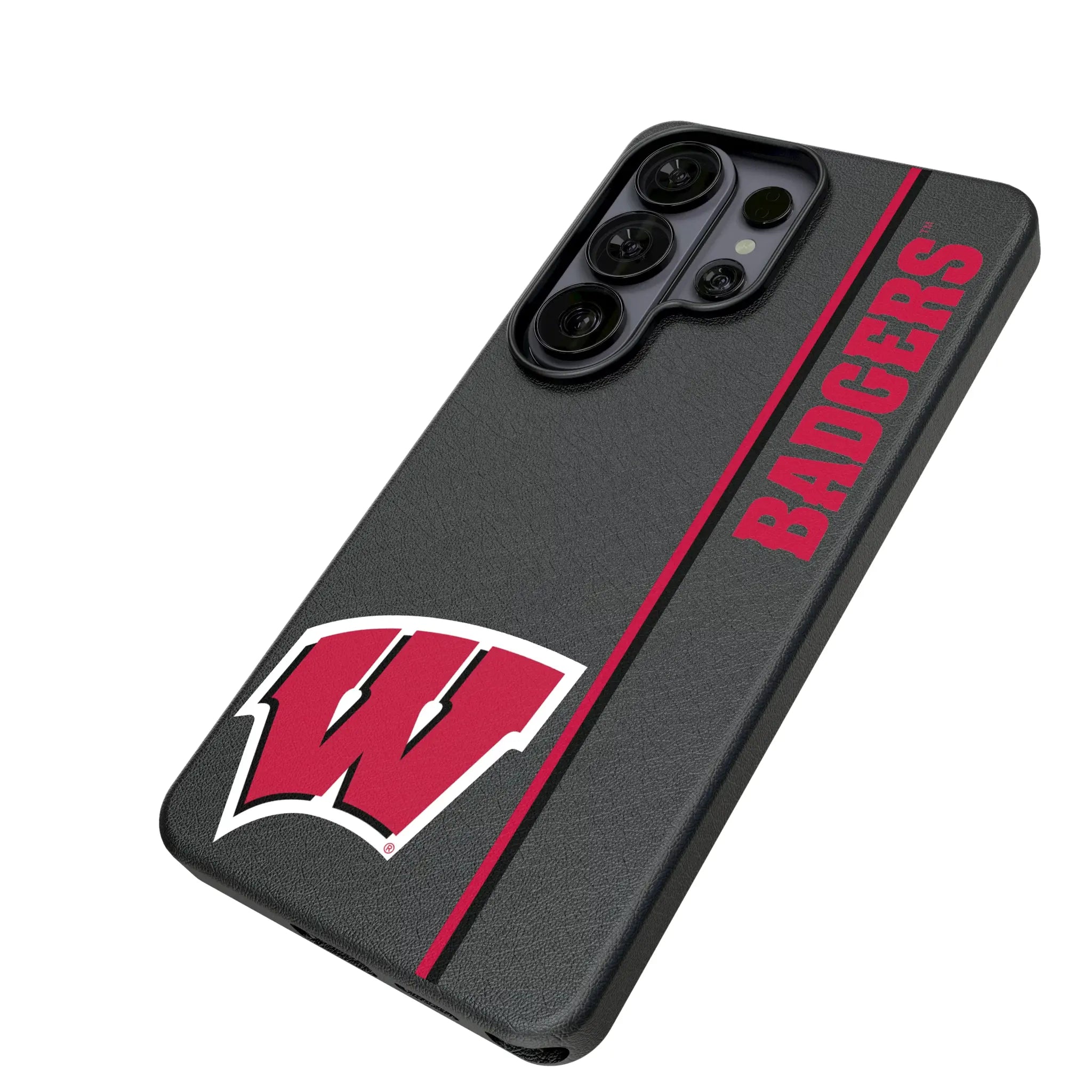 University of Wisconsin Badgers Sidebar Galaxy MagSafe Compatible Phone Case for Samsung Galaxy - Isometric View#Device_Galaxy S26 Ultra