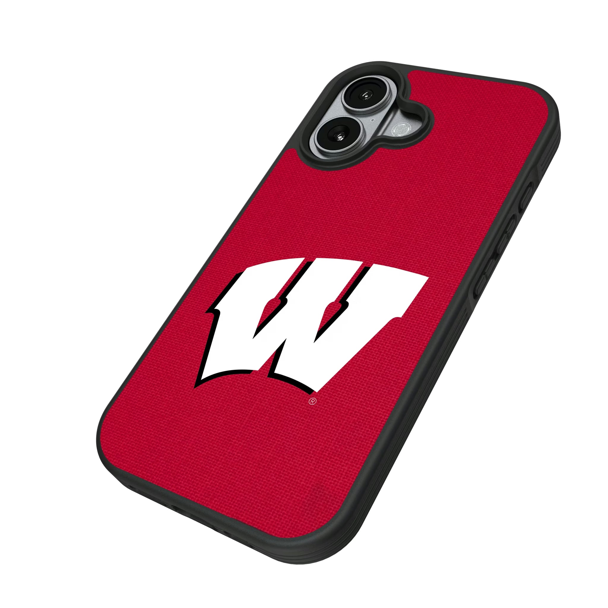 University of Wisconsin Badgers Solid iPhone Bump Phone Case for Apple iPhone - Isometric View#Device_iPhone 17