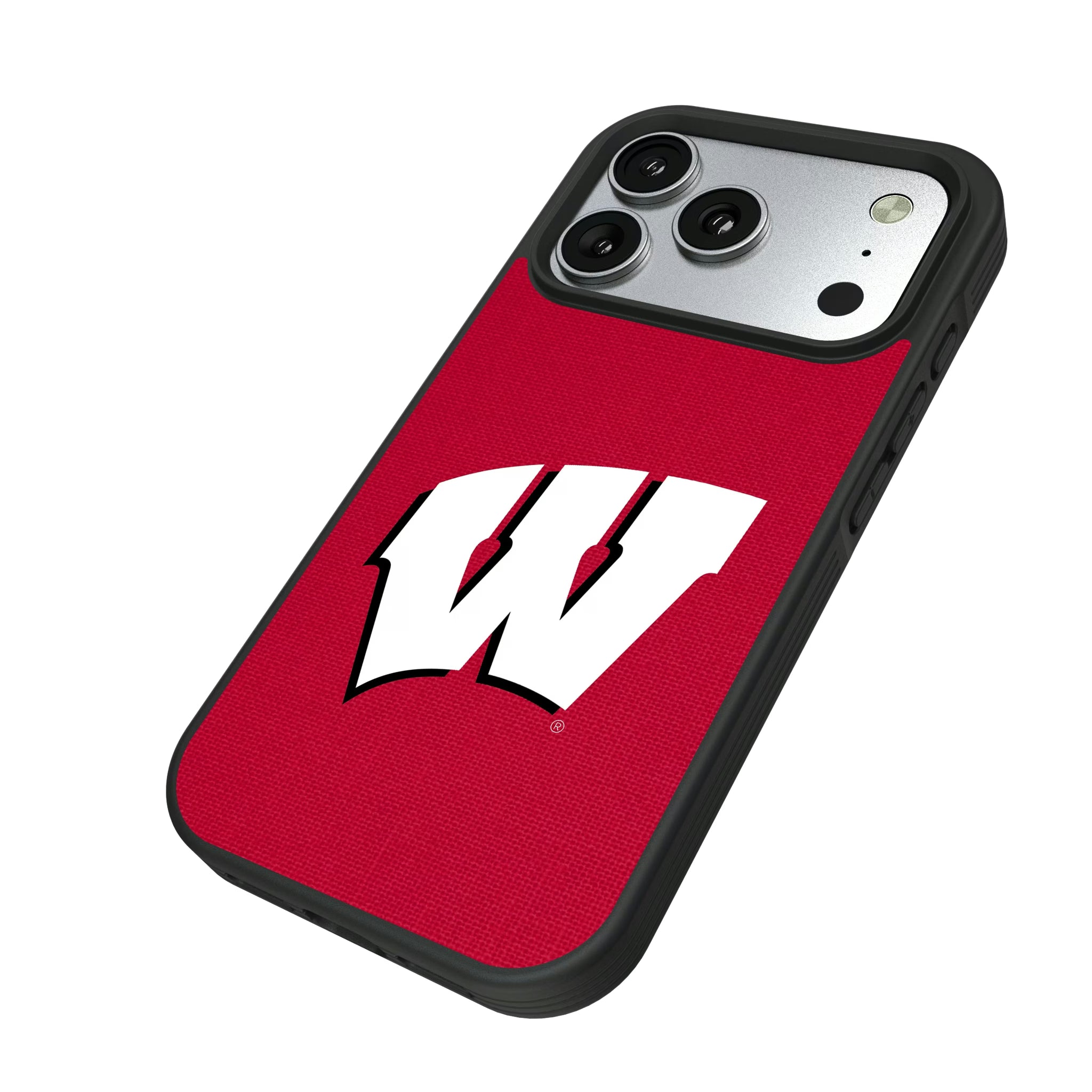 University of Wisconsin Badgers Solid iPhone Bump Phone Case for Apple iPhone - Isometric View#Device_iPhone 17 Pro