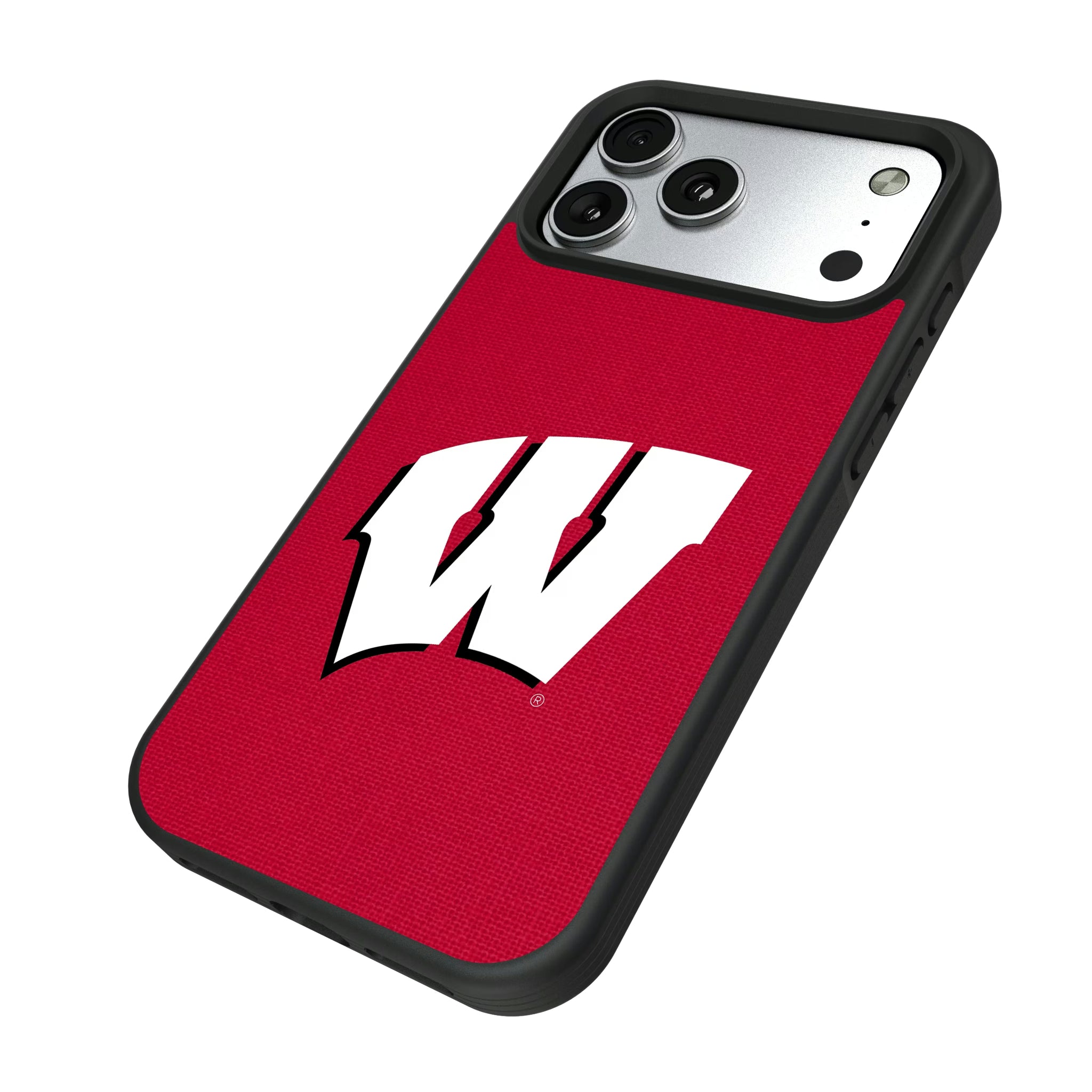 University of Wisconsin Badgers Solid iPhone Bump Phone Case for Apple iPhone - Isometric View#Device_iPhone 17 Pro Max