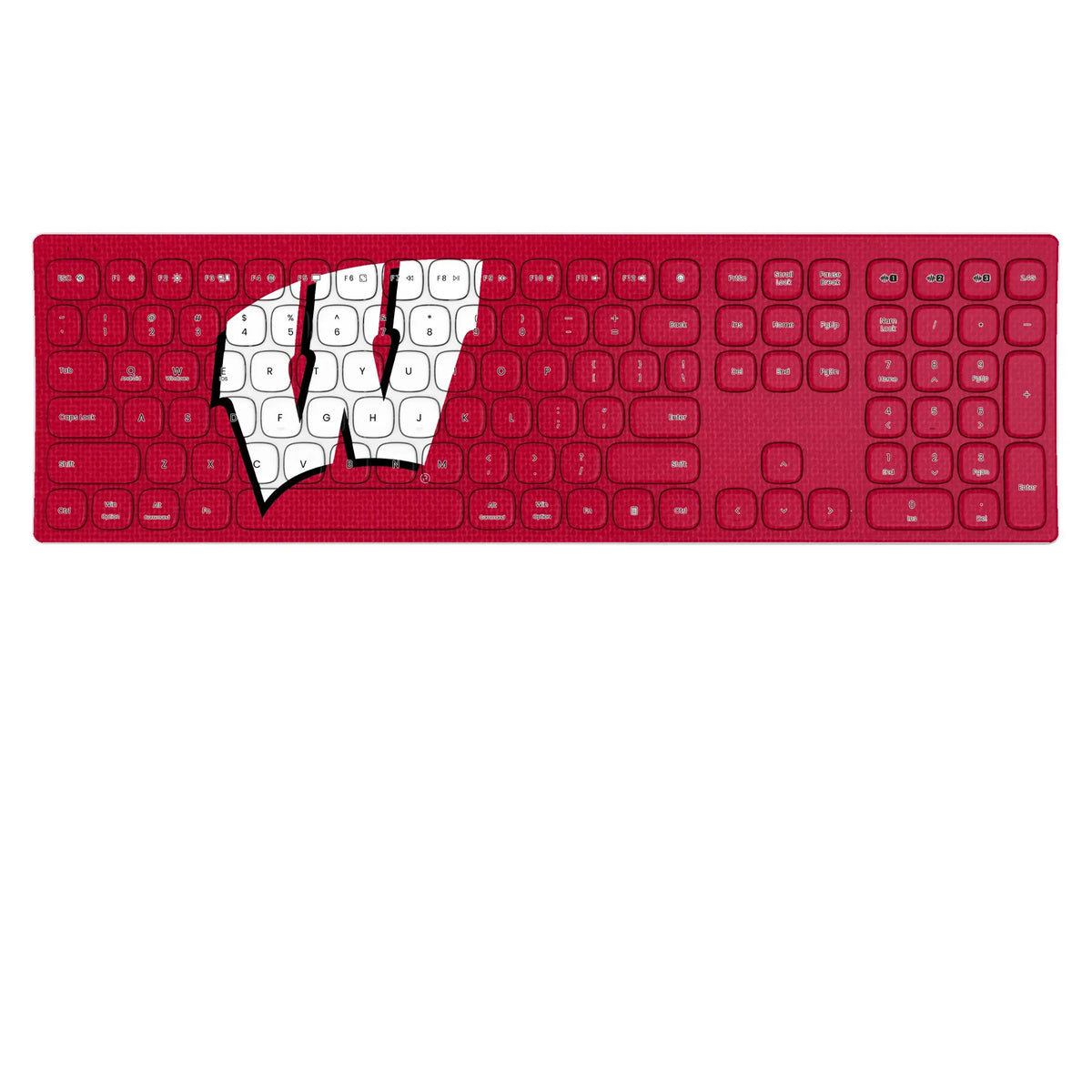 University of Wisconsin Badgers Solid KKB605 Curved Wireless Keyboard