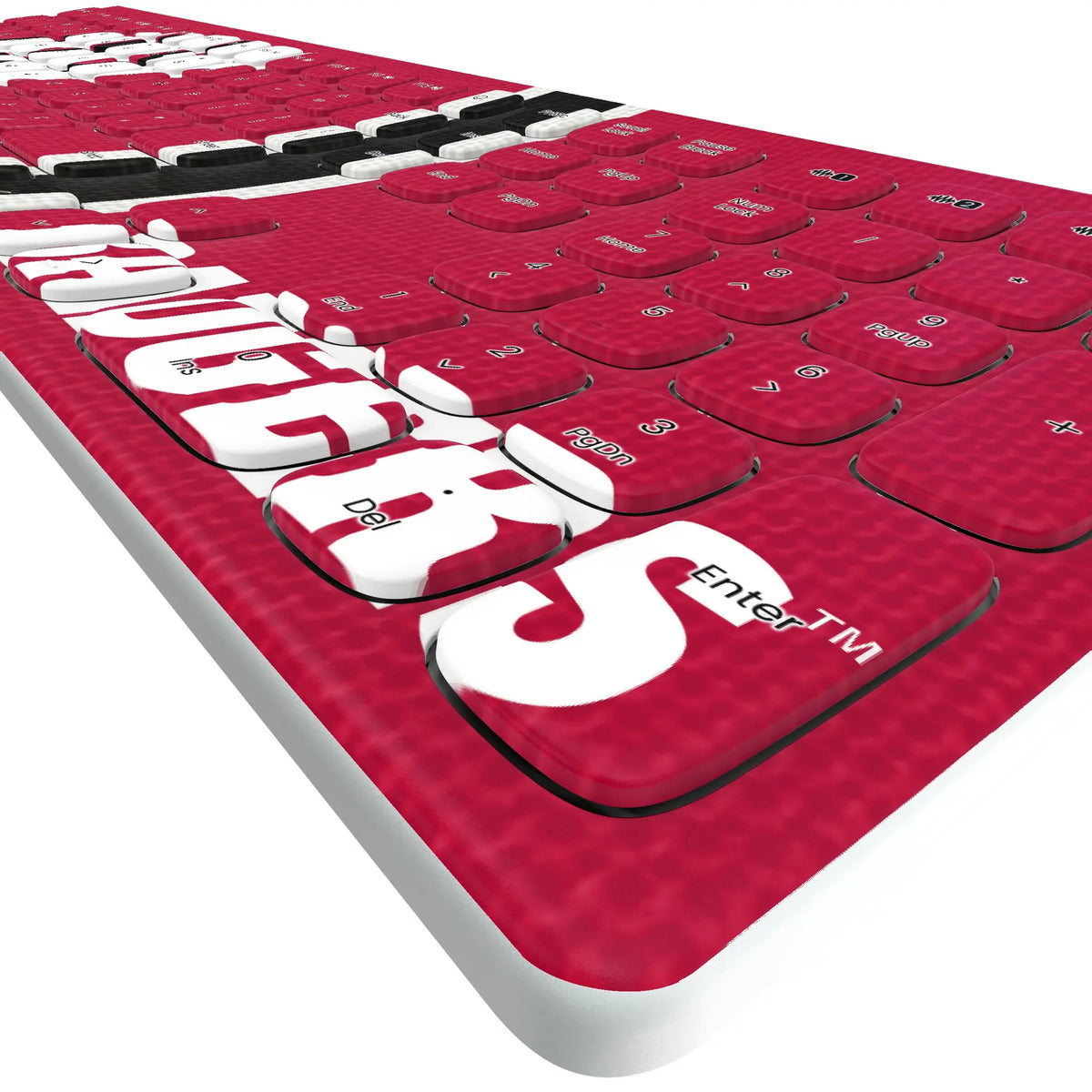 University of Wisconsin Badgers Stripe KKB605 Curved Wireless Keyboard - Detail