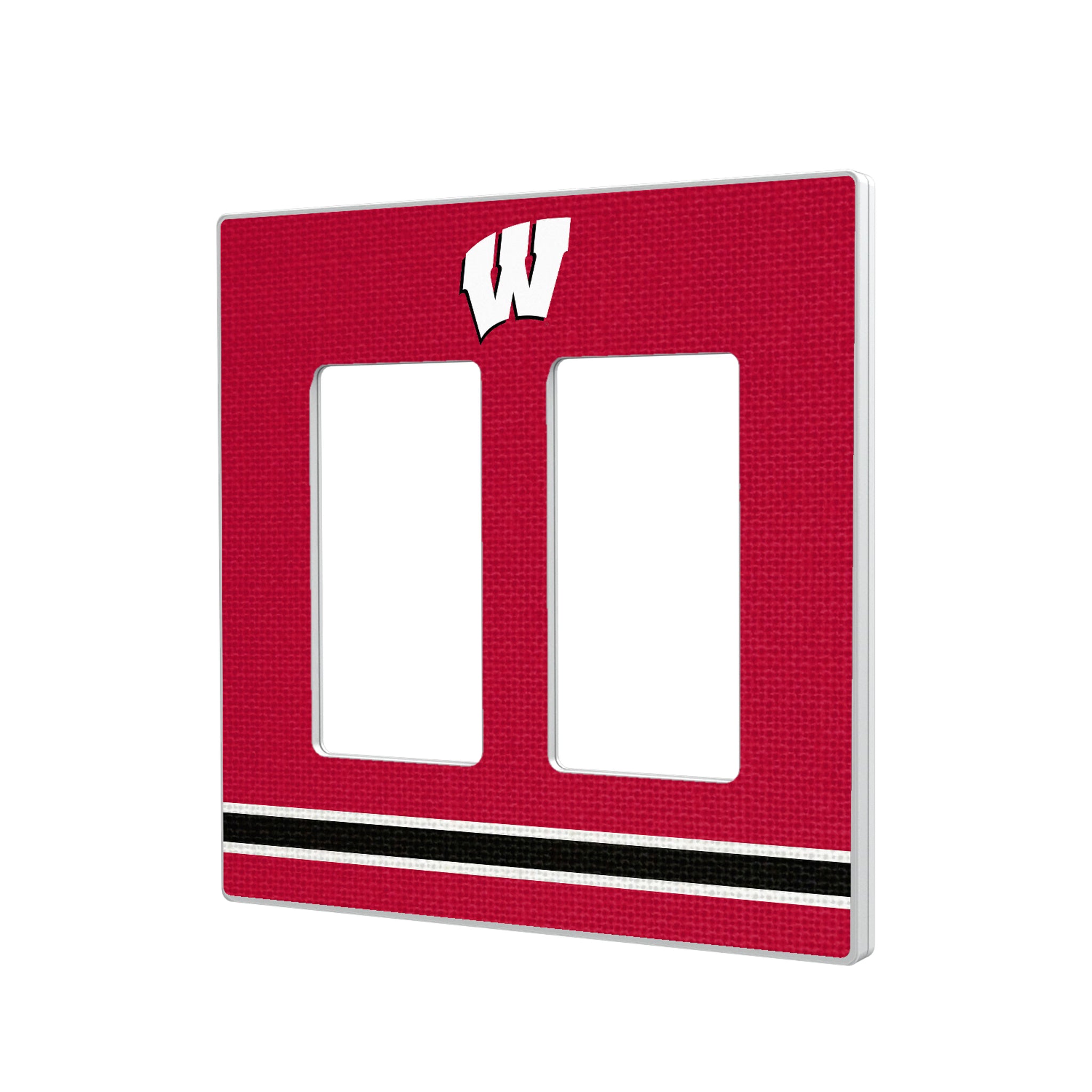 University of Wisconsin Badgers Stripe Hidden-Screw Light Switch Plate#Style_Double Rocker
