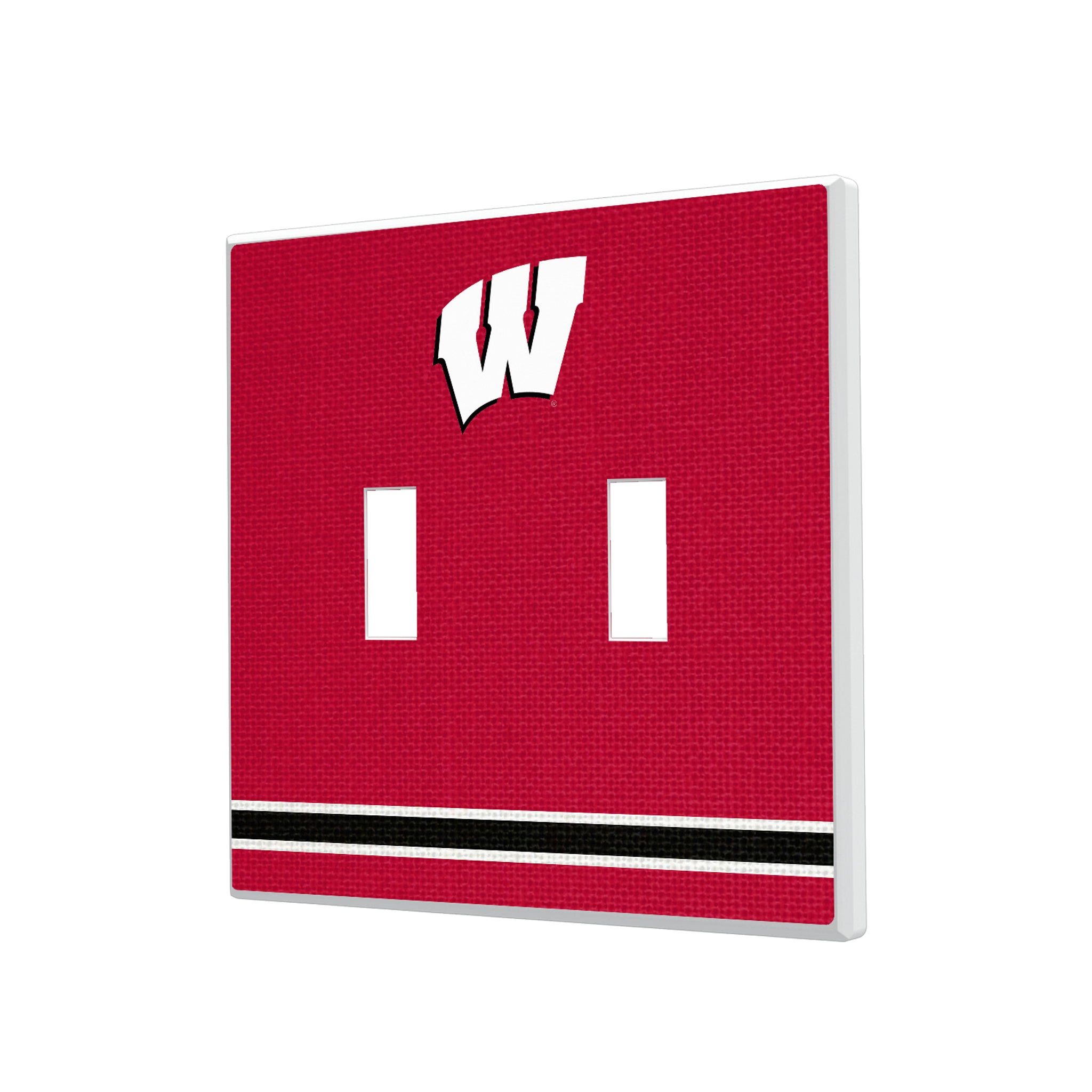 University of Wisconsin Badgers Stripe Hidden-Screw Light Switch Plate#Style_Double Toggle