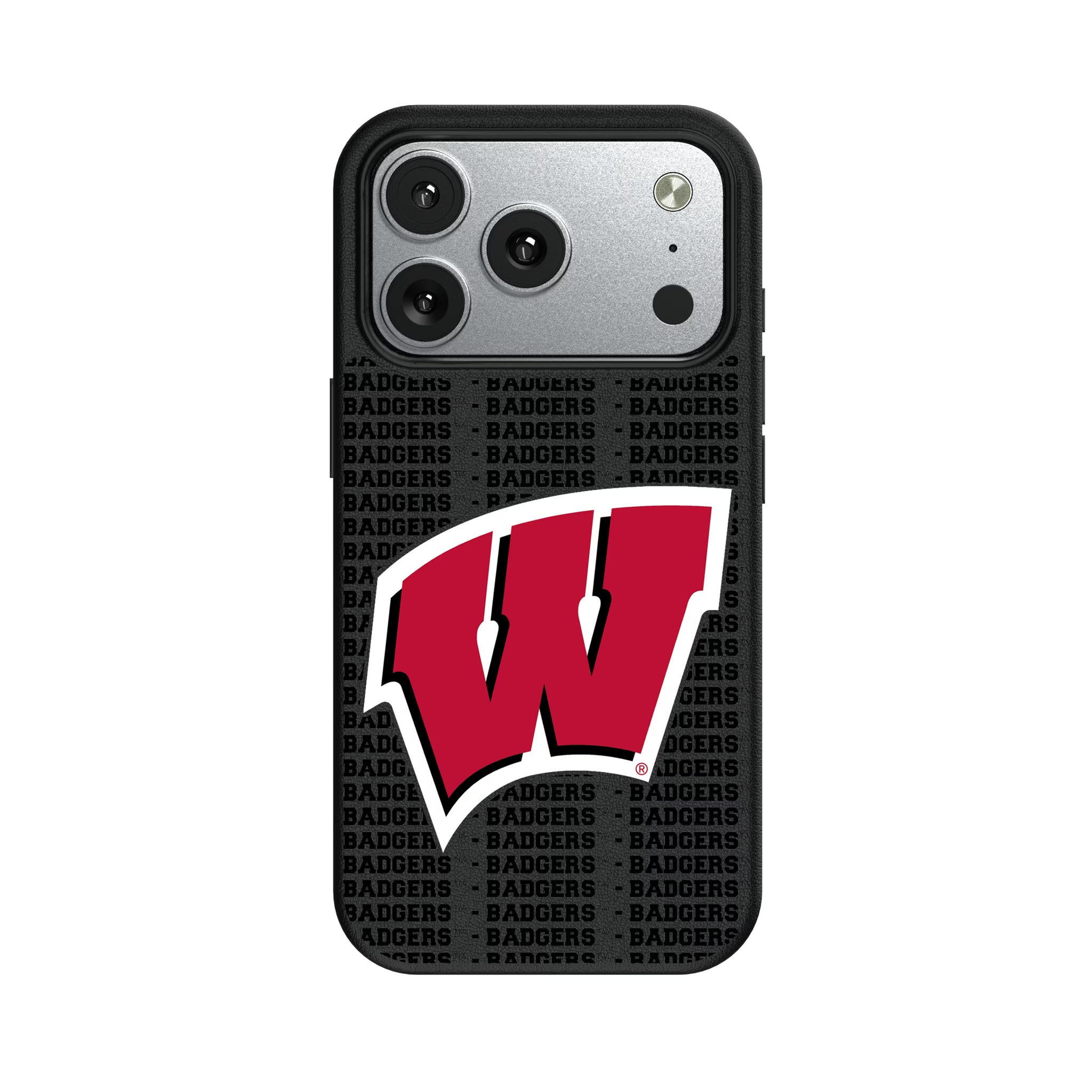 University of Wisconsin Badgers Text Backdrop iPhone MagSafe Compatible Phone Case for Apple iPhone#Device_iPhone 17 Pro