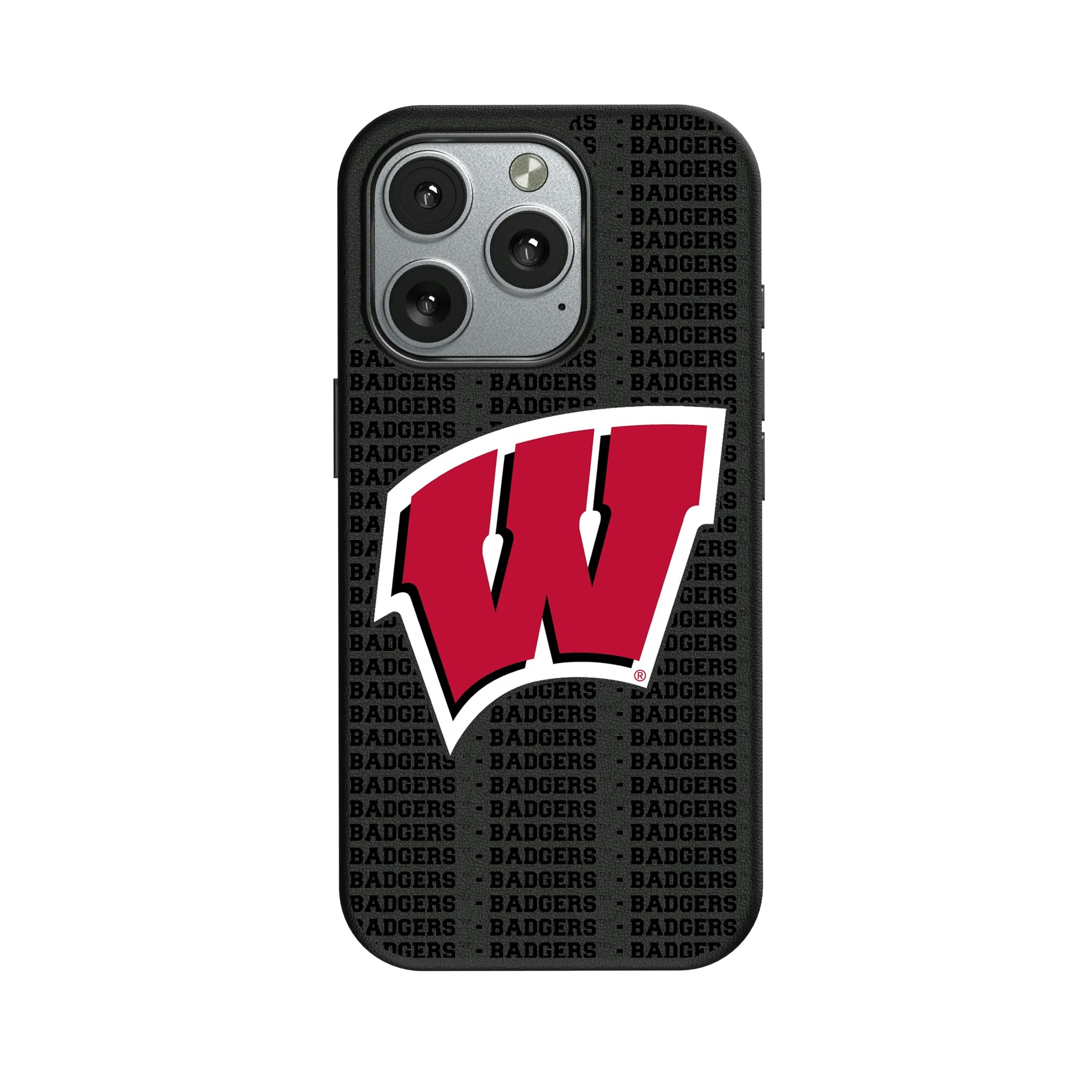 University of Wisconsin Badgers Text Backdrop iPhone MagSafe Compatible Phone Case for Apple iPhone