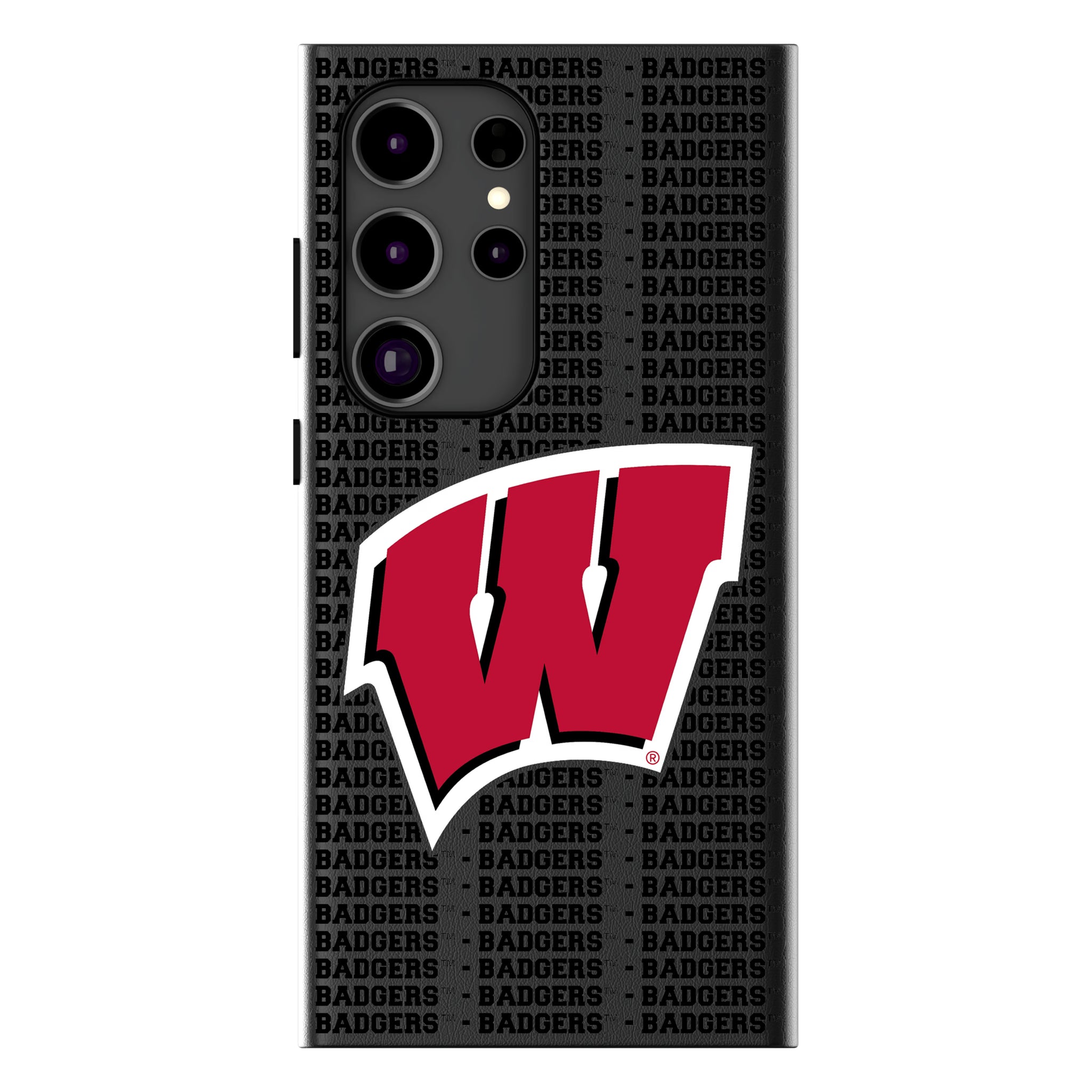 University of Wisconsin Badgers Text Backdrop Galaxy MagSafe Compatible Phone Case for Samsung Galaxy