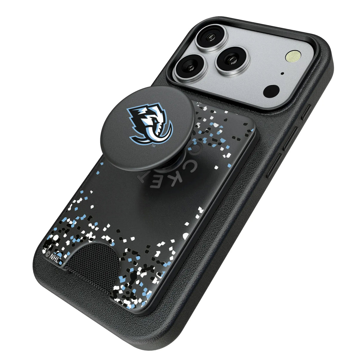 Utah Mammoth Confetti Popsockets Wallet Magnetic - Isometric View