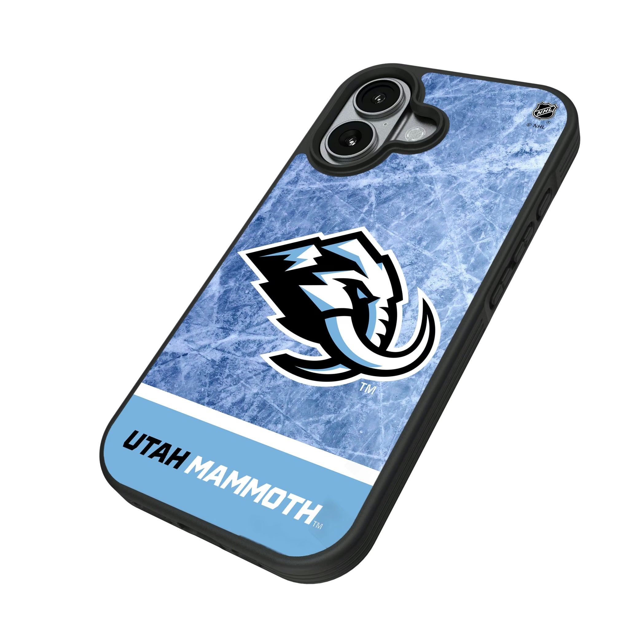 Utah Mammoth Ice Wordmark iPhone Bump Phone Case for Apple iPhone - Isometric View#Device_iPhone 17