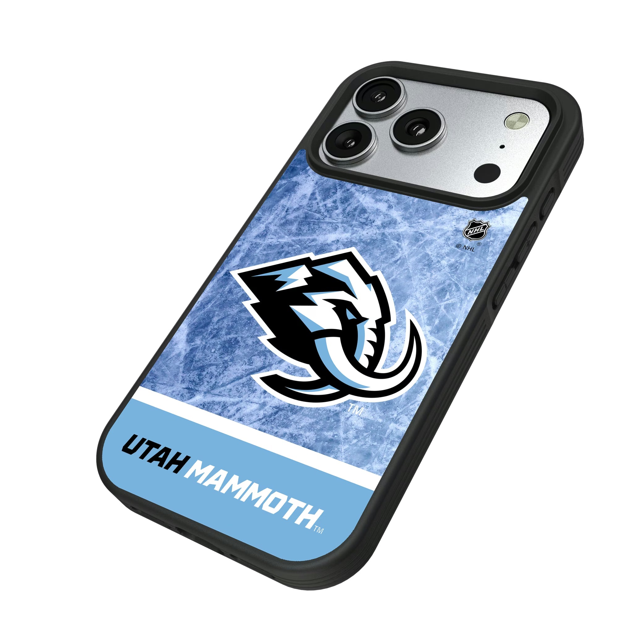 Utah Mammoth Ice Wordmark iPhone Bump Phone Case for Apple iPhone - Isometric View#Device_iPhone 17 Pro