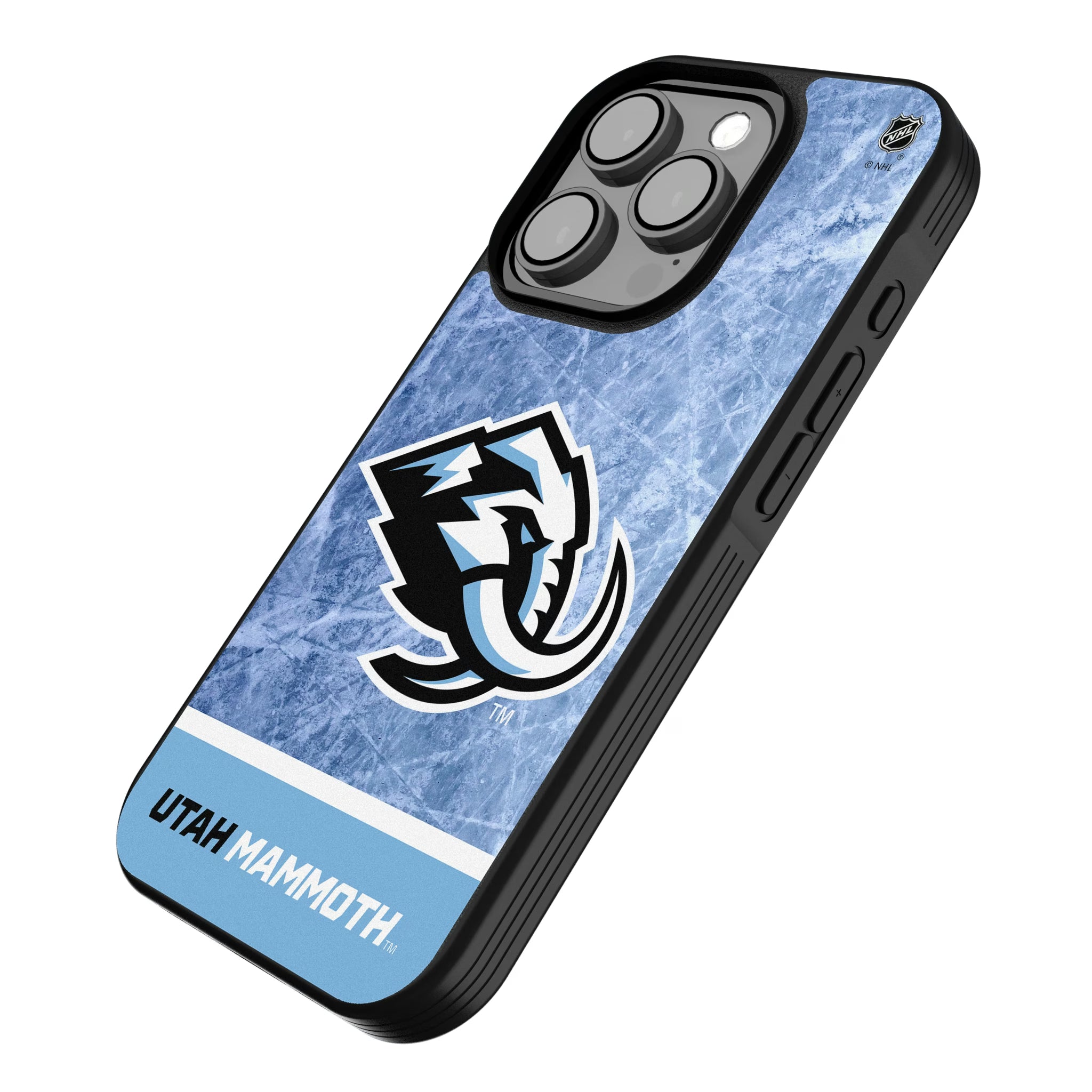 Utah Mammoth Ice Wordmark iPhone Bump Phone Case for Apple iPhone - Isometric View