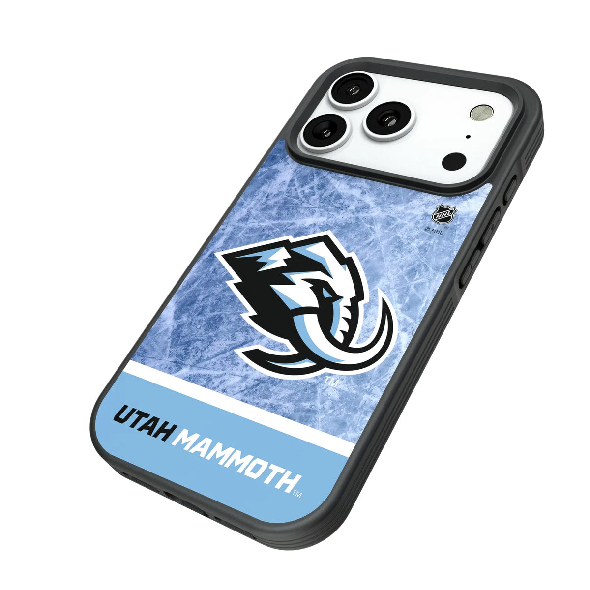 Utah Mammoth Ice Wordmark iPhone Bump Phone Case for Apple iPhone - Isometric View#Device_iPhone 18 Pro
