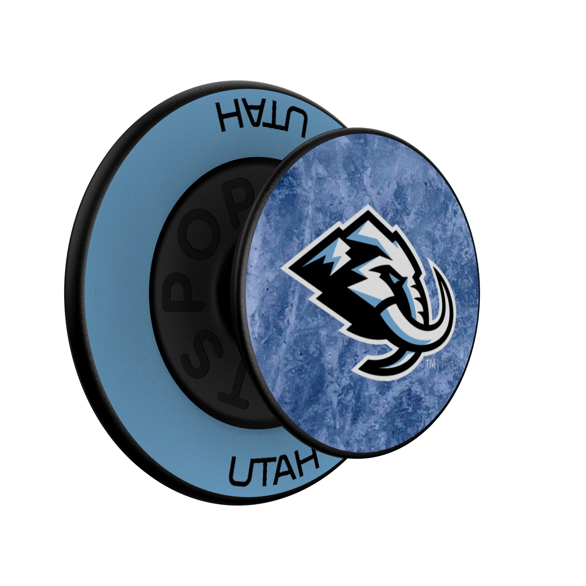 Utah Mammoth Ice Wordmark Popsockets Round Magnetic - Isometric View
