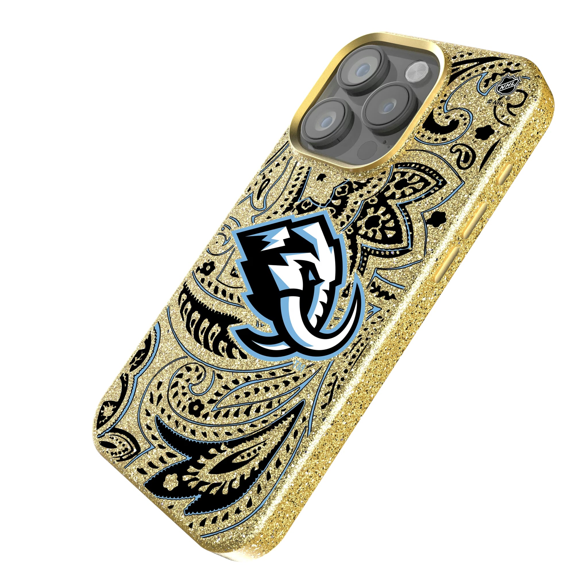 Utah Mammoth Paisley iPhone Bling Phone Case for Apple iPhone - Isometric View