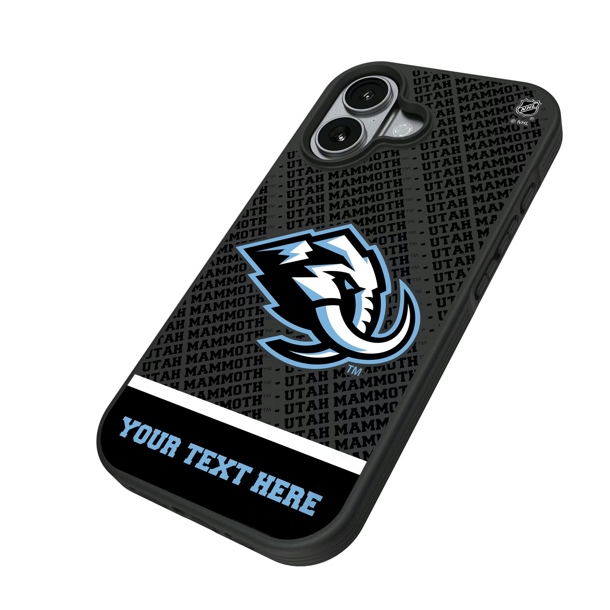 Utah Mammoth Personalized EndZone Plus iPhone Bump Phone Case for Apple iPhone - Isometric View#Device_iPhone 17
