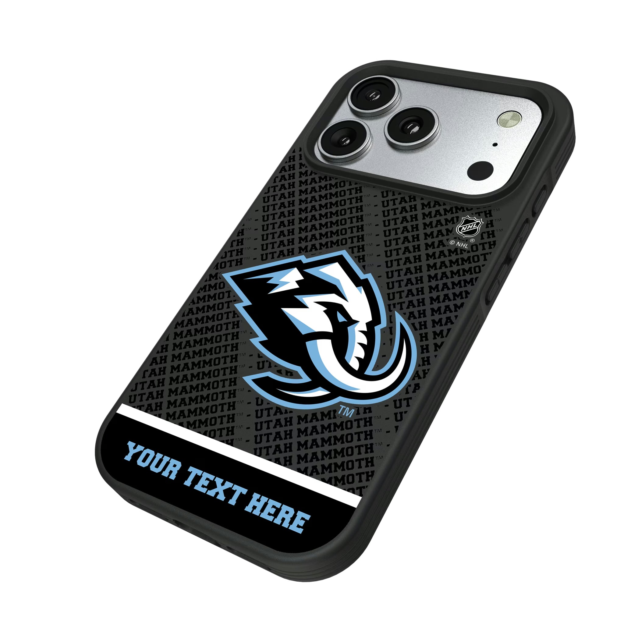 Utah Mammoth Personalized EndZone Plus iPhone Bump Phone Case for Apple iPhone - Isometric View#Device_iPhone 17 Pro