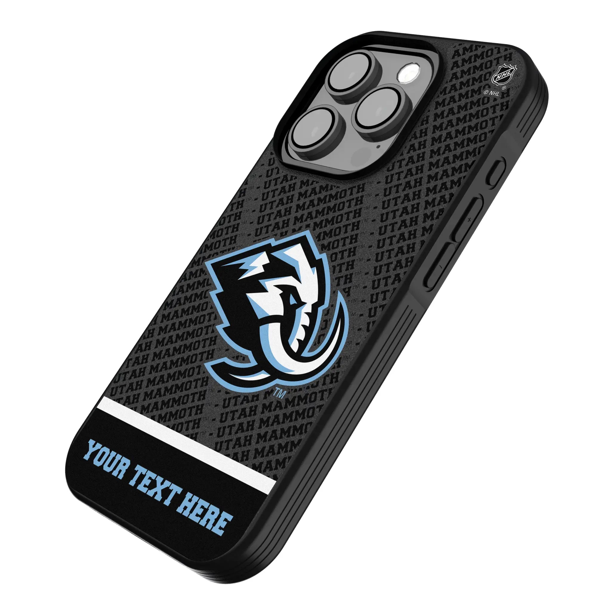 Utah Mammoth Personalized EndZone Plus iPhone Bump Phone Case for Apple iPhone - Isometric View