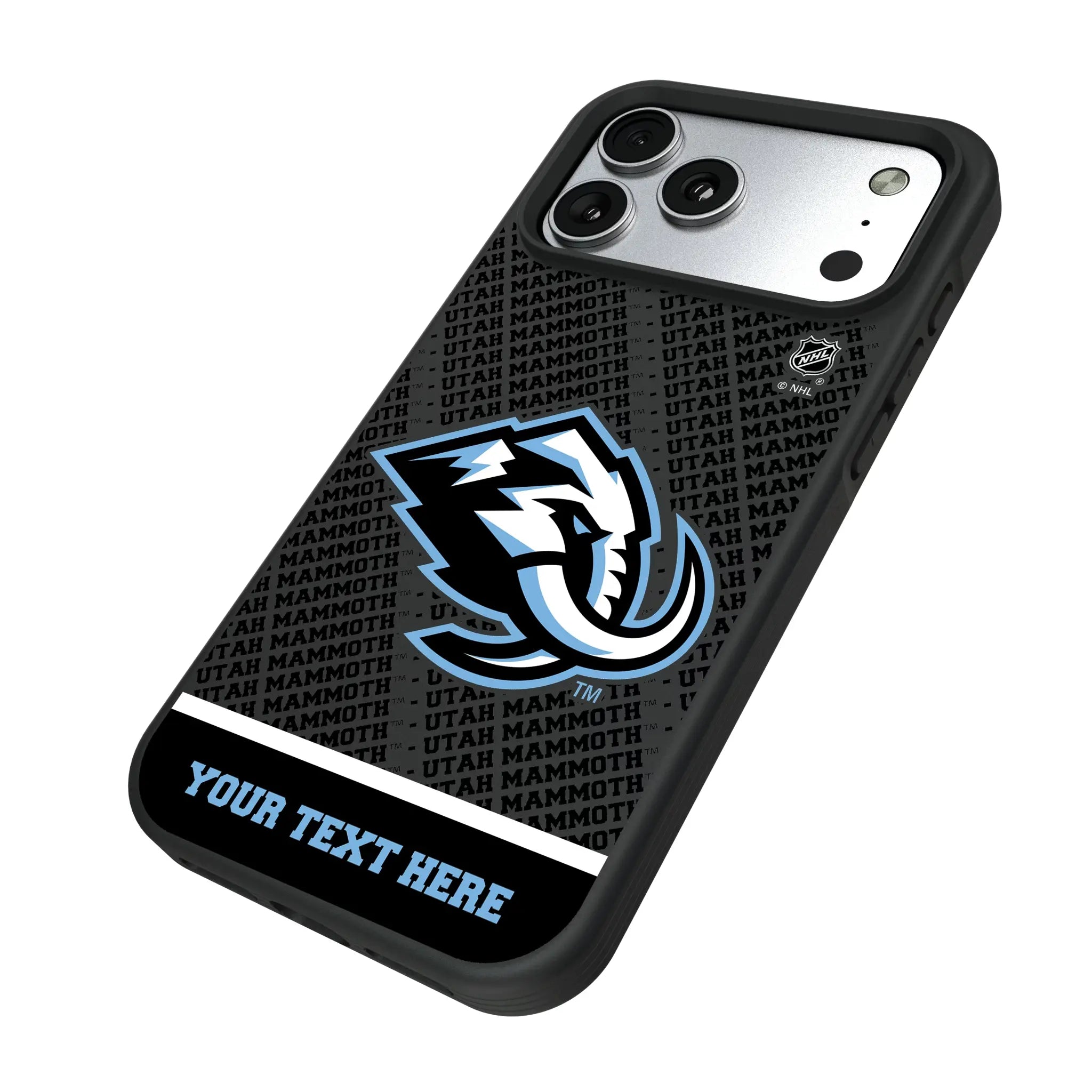 Utah Mammoth Personalized EndZone Plus iPhone Bump Phone Case for Apple iPhone - Isometric View#Device_iPhone 17 Pro Max