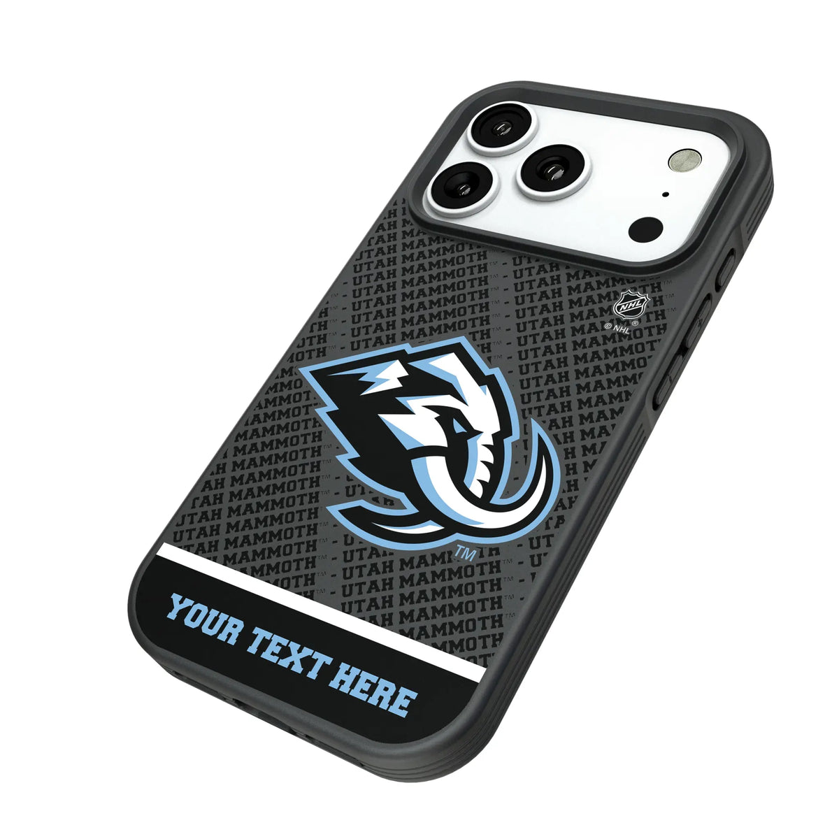 Utah Mammoth Personalized EndZone Plus iPhone Bump Phone Case for Apple iPhone - Isometric View#Device_iPhone 18 Pro