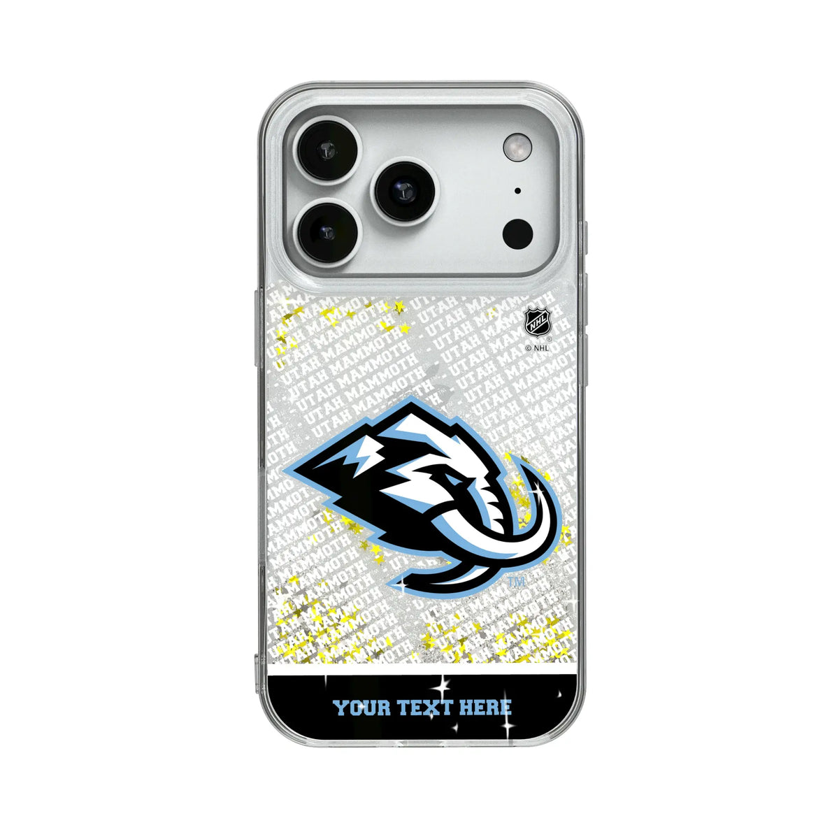Utah Mammoth Personalized EndZone Plus Glitter Phone Case for Apple iPhone