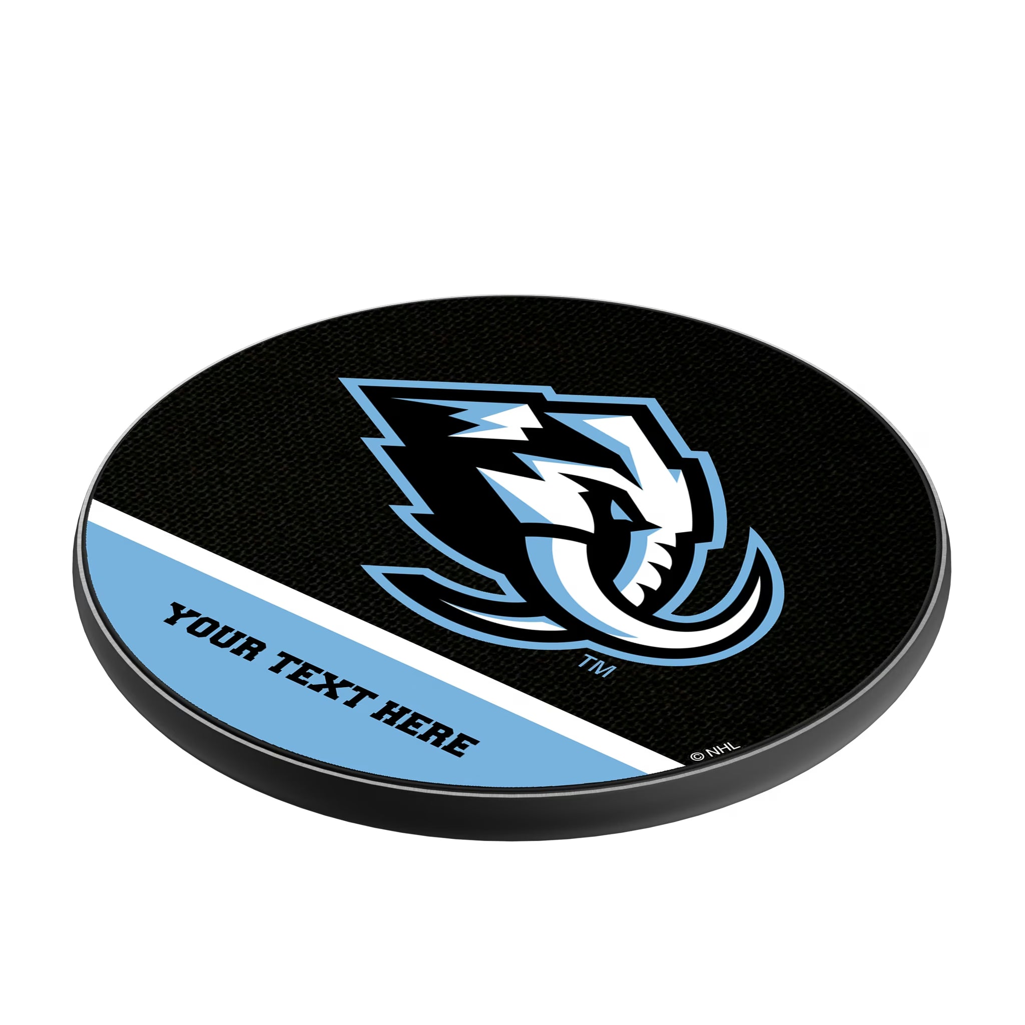 Utah Mammoth Personalized Endzone Solid 15-Watt Wireless Charger - Isometric View