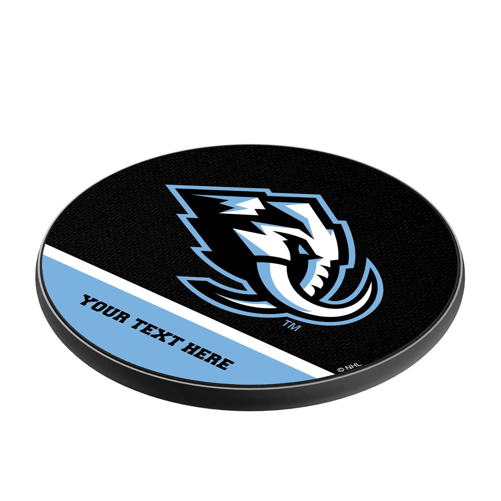 Utah Mammoth Personalized Endzone Solid 15-Watt Wireless Charger - Isometric View