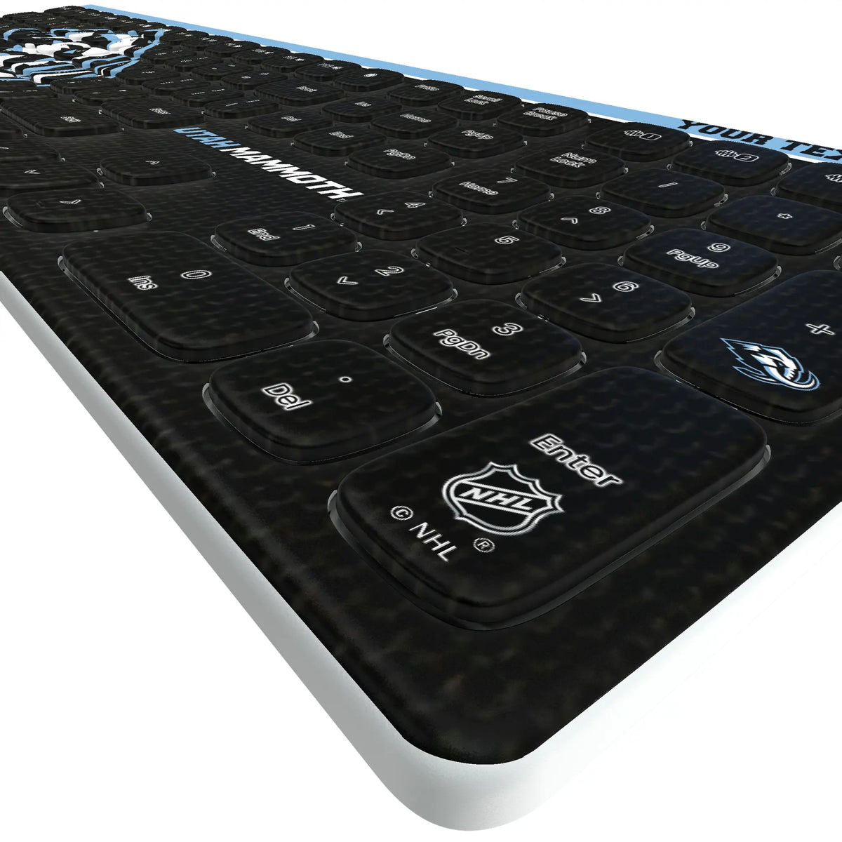 Utah Mammoth Personalized Endzone Solid KKB605 Curved Wireless Keyboard - Detail