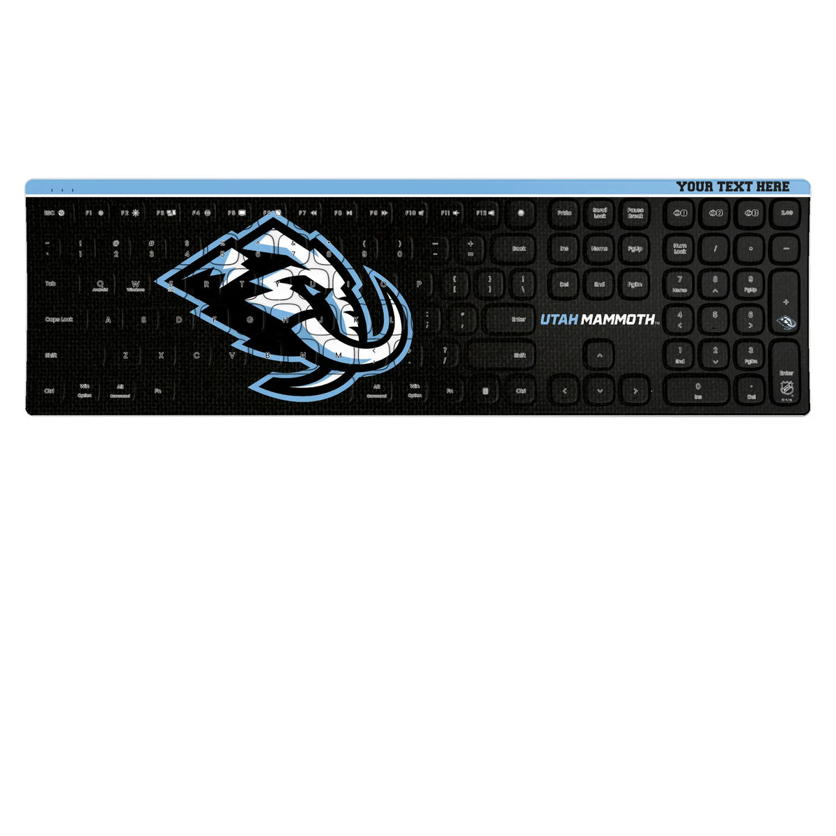 Utah Mammoth Personalized Endzone Solid KKB605 Curved Wireless Keyboard