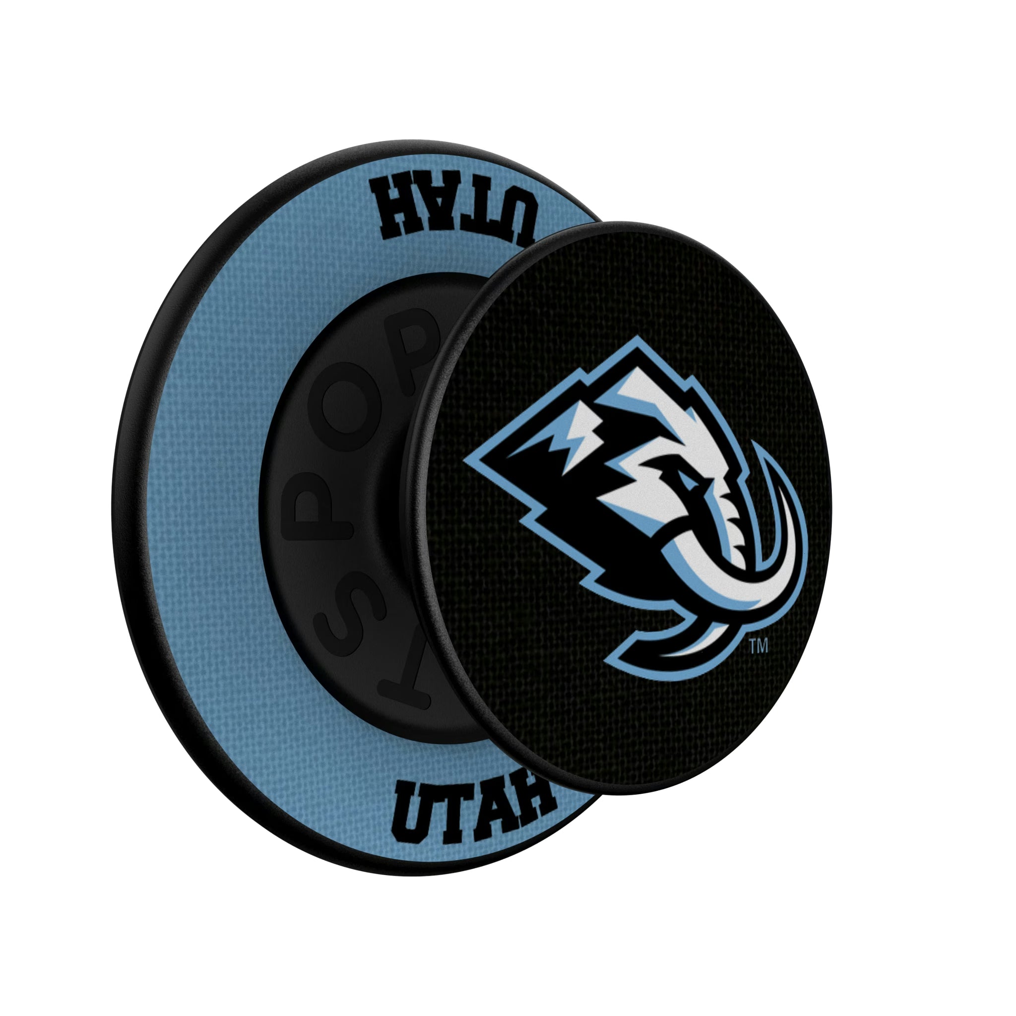 Utah Mammoth Personalized Endzone Solid Popsockets Round Magnetic - Isometric View