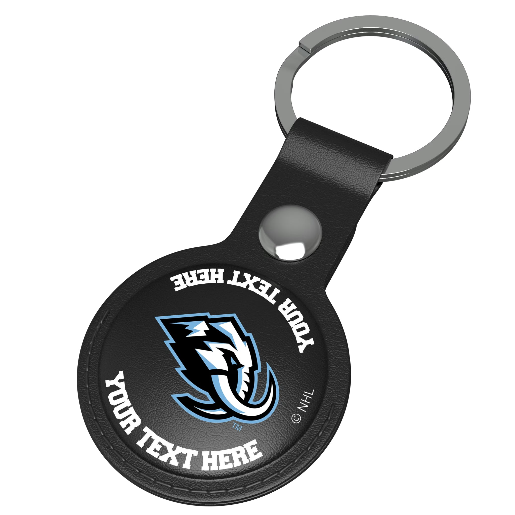 Utah Mammoth Personalized Insignia AirTag Black Airtag Holder - Isometric View