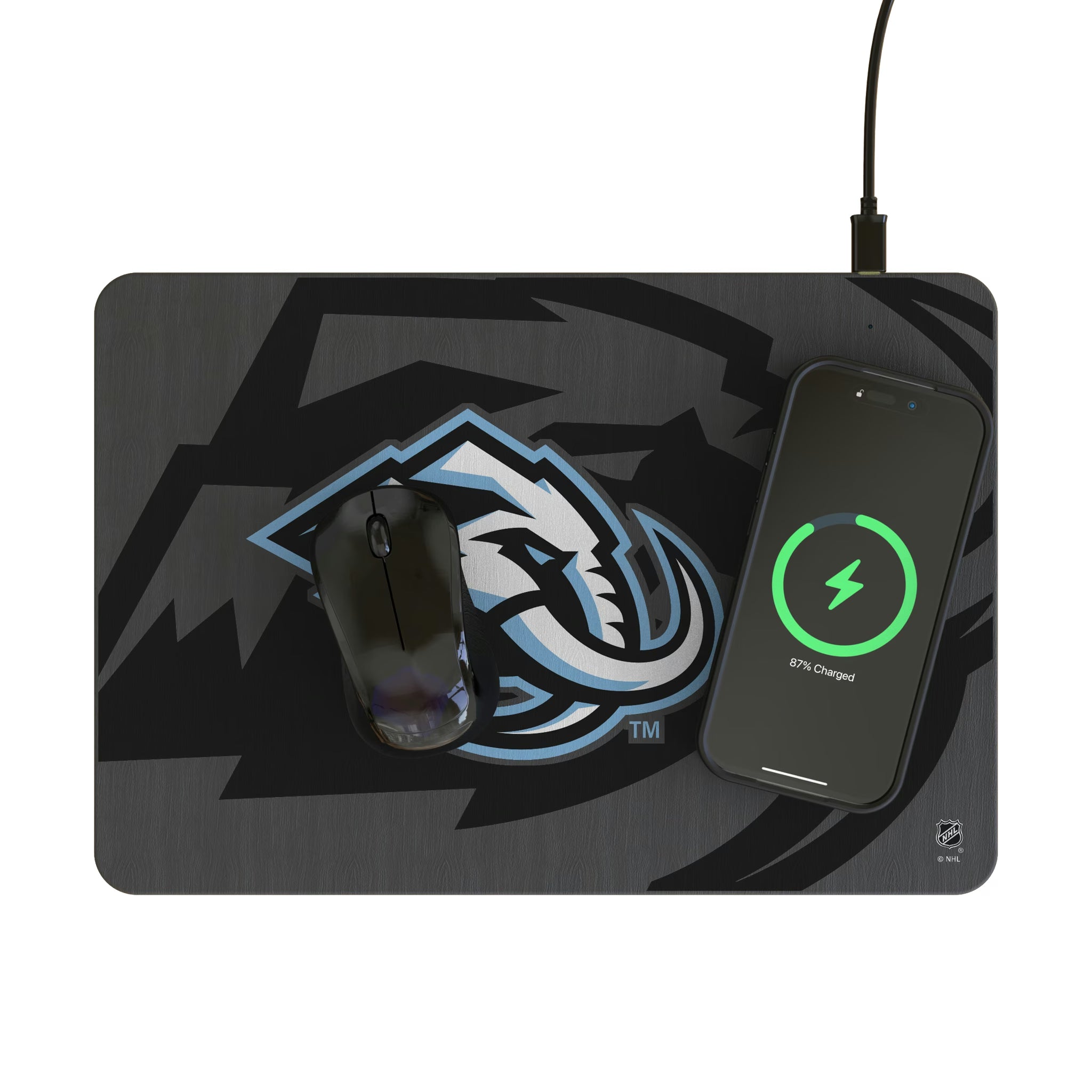 Utah Mammoth Personalized Tilt 15-Watt Wireless Charger and Mouse Pad - Lifestyle