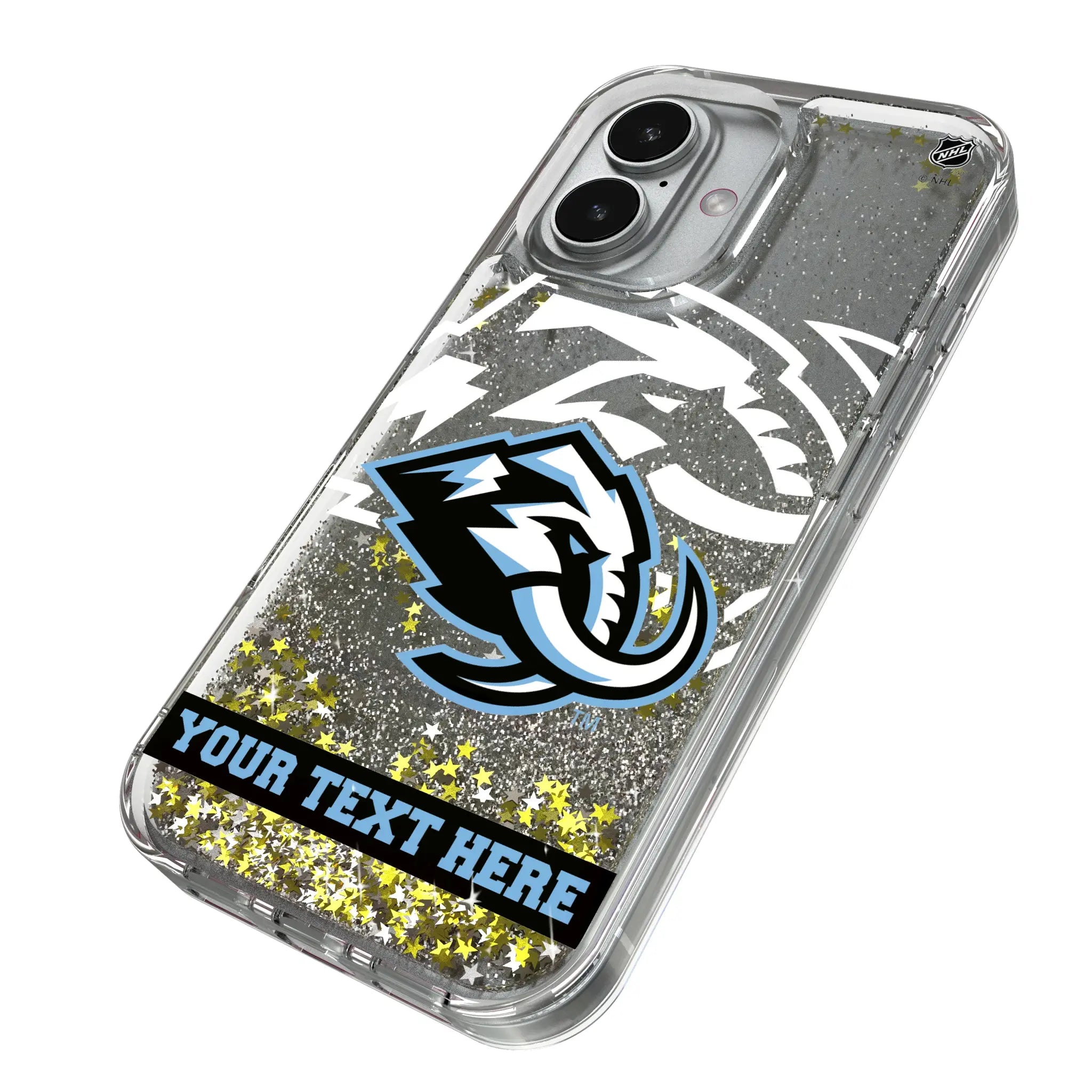 Utah Mammoth Personalized Tilt iPhone Glitter Phone Case for Apple iPhone - Isometric View