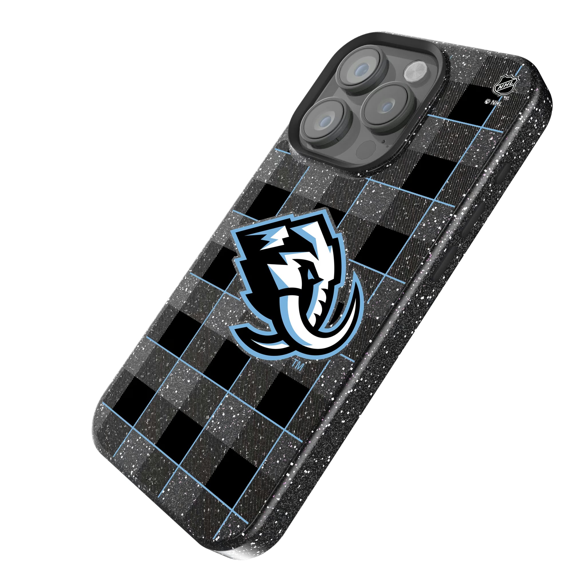 Utah Mammoth Plaid iPhone Bling Phone Case for Apple iPhone - Isometric View