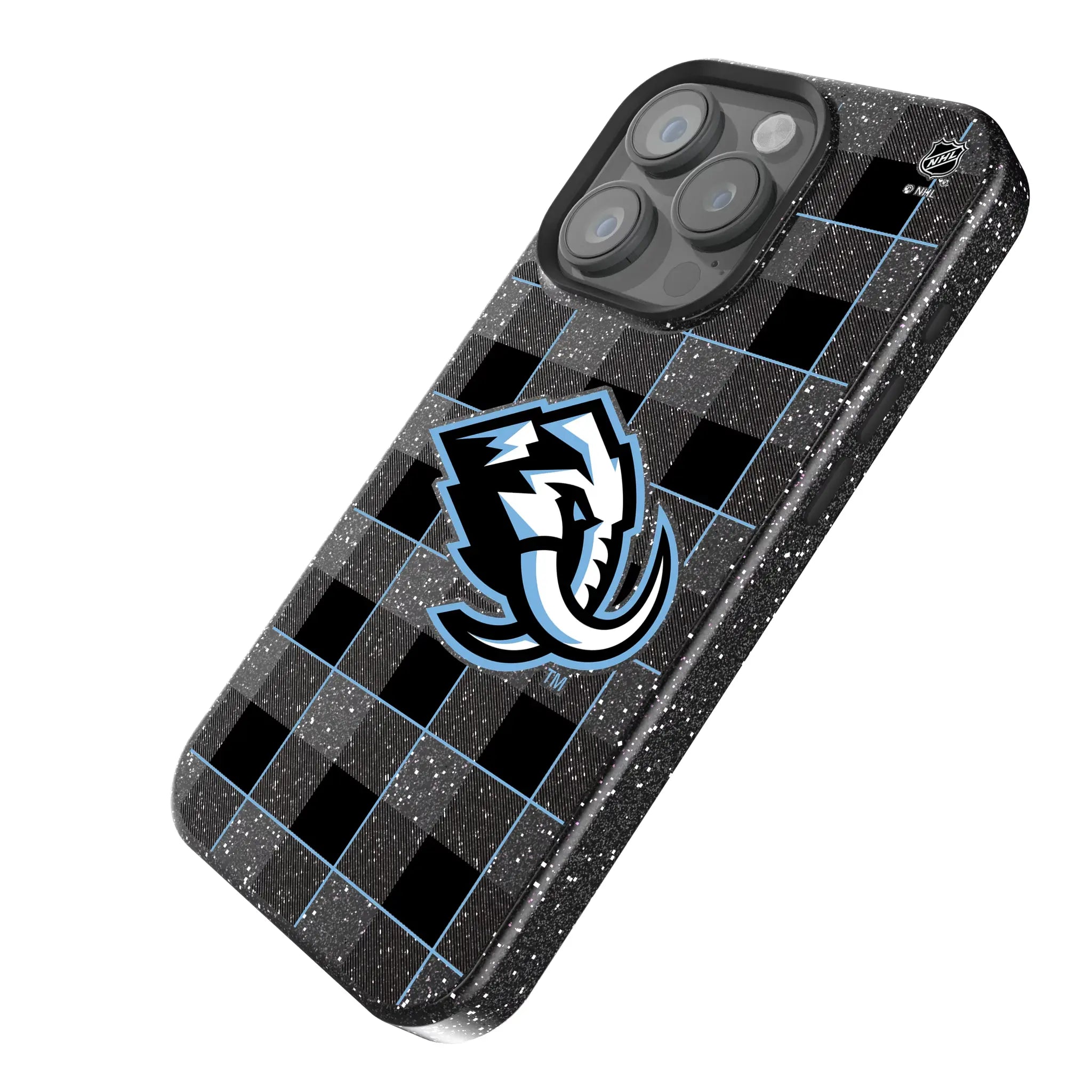 Utah Mammoth Plaid iPhone Bling Phone Case for Apple iPhone - Isometric View
