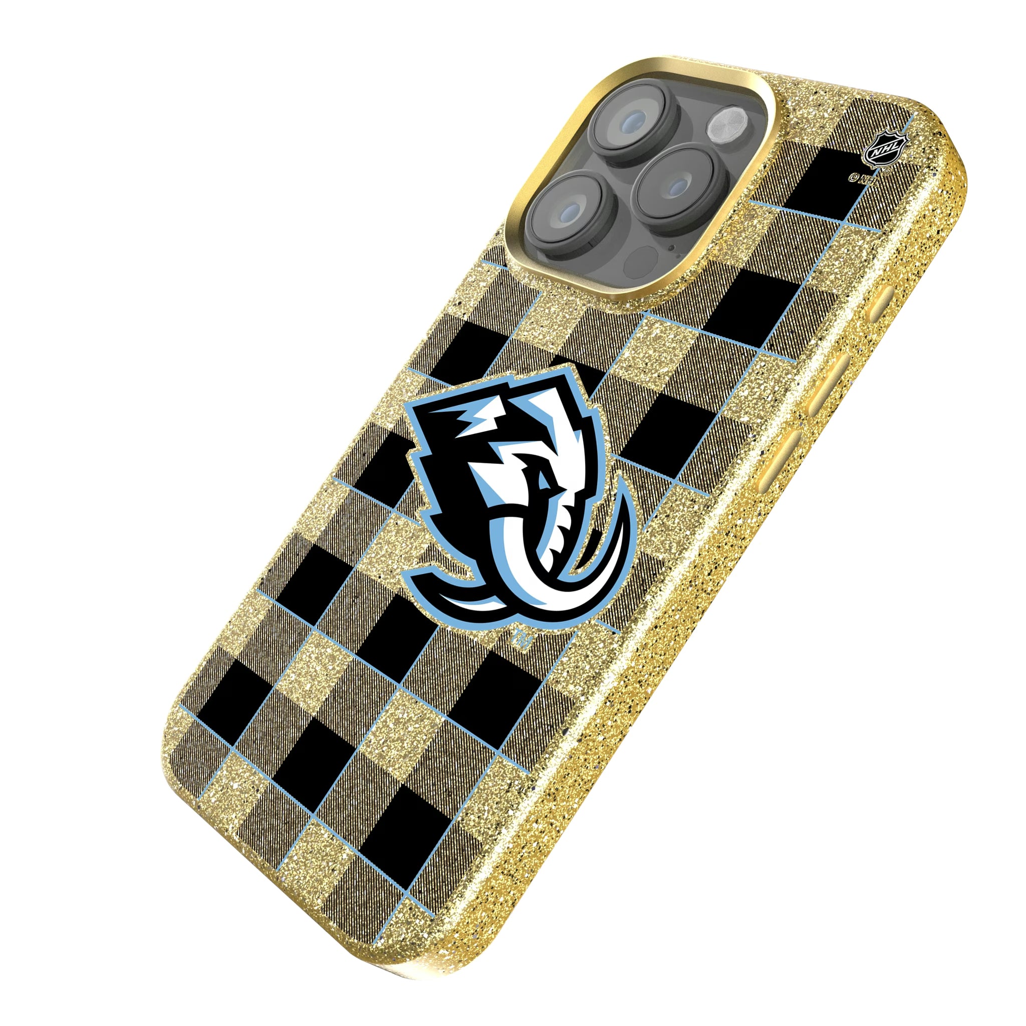 Utah Mammoth Plaid iPhone Bling Phone Case for Apple iPhone - Isometric View