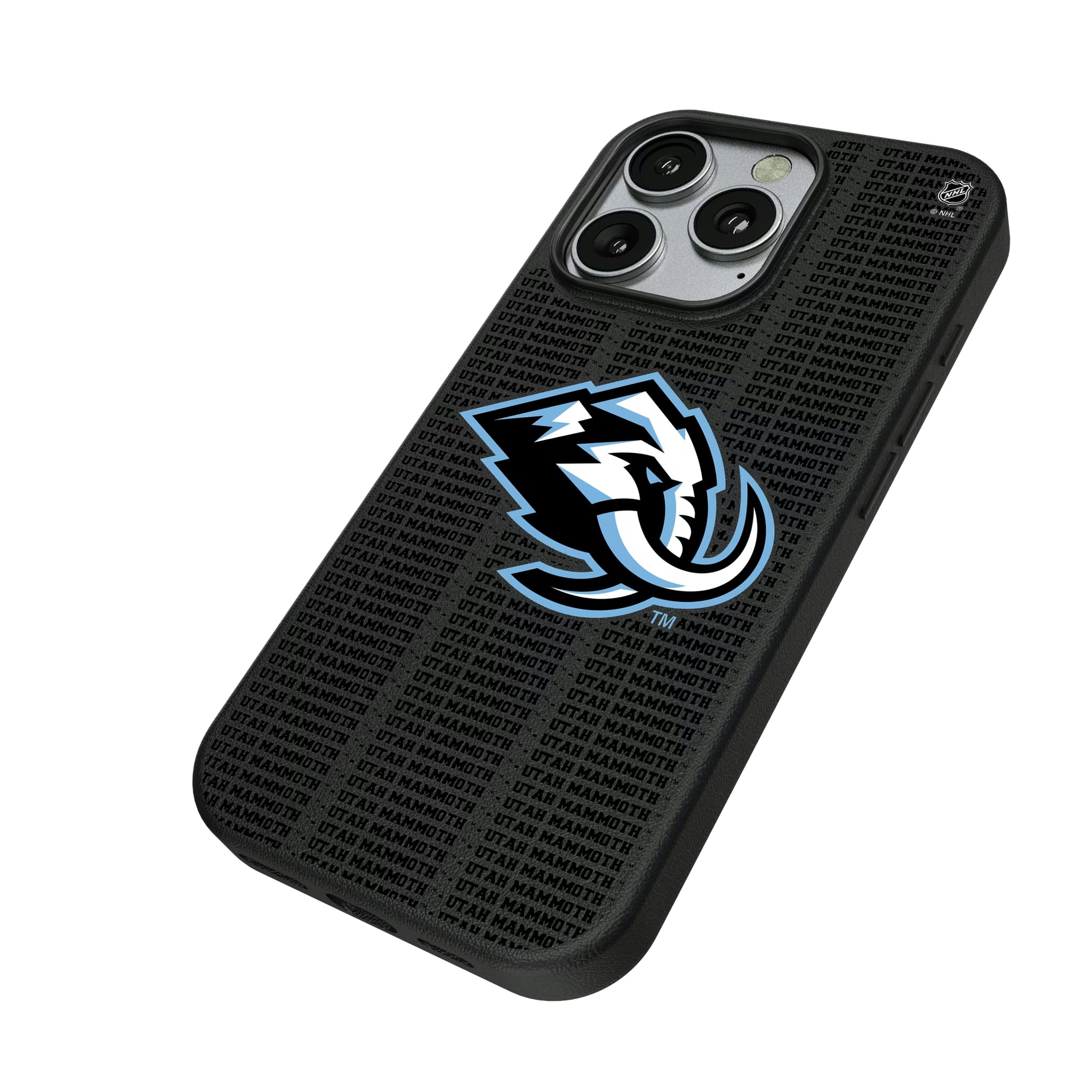Utah Mammoth Text Backdrop iPhone MagSafe Compatible Phone Case for Apple iPhone - Isometric View