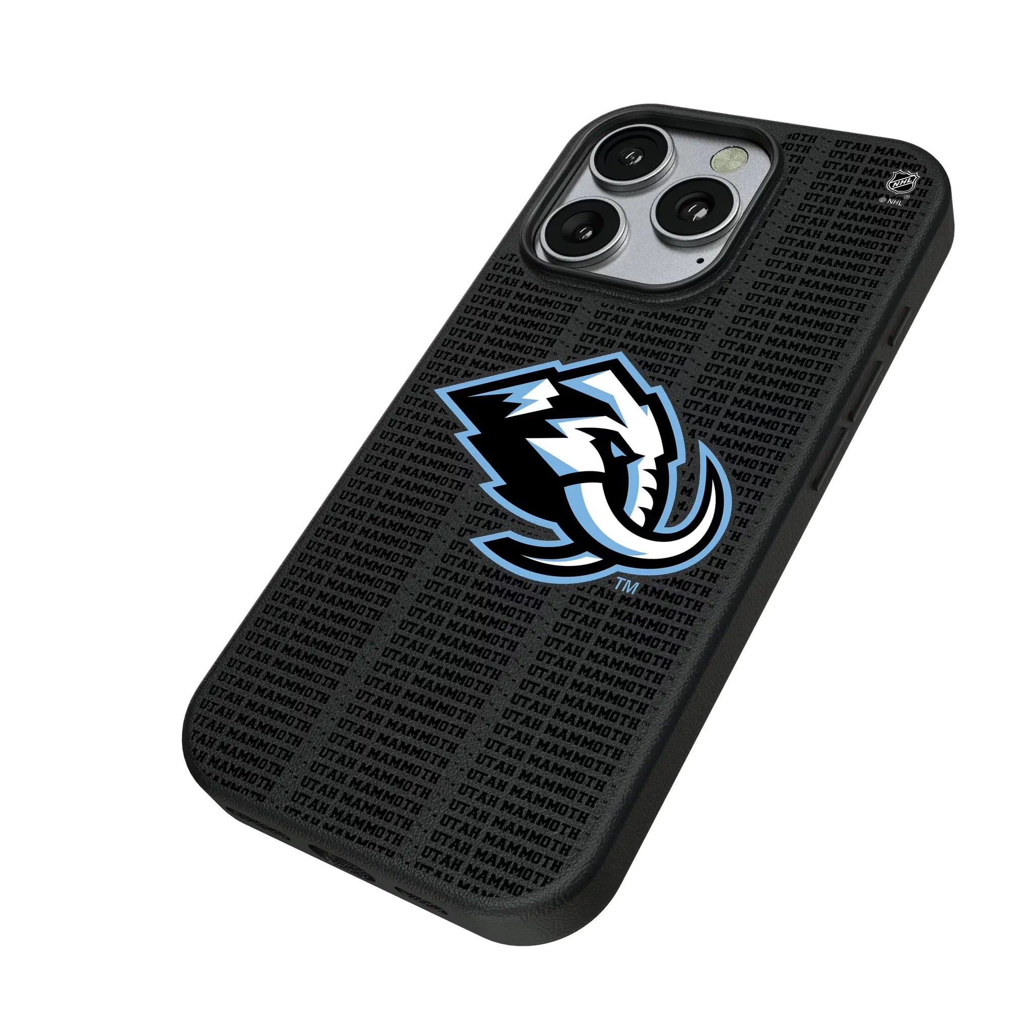 Utah Mammoth Text Backdrop iPhone MagSafe Compatible Phone Case for Apple iPhone - Isometric View
