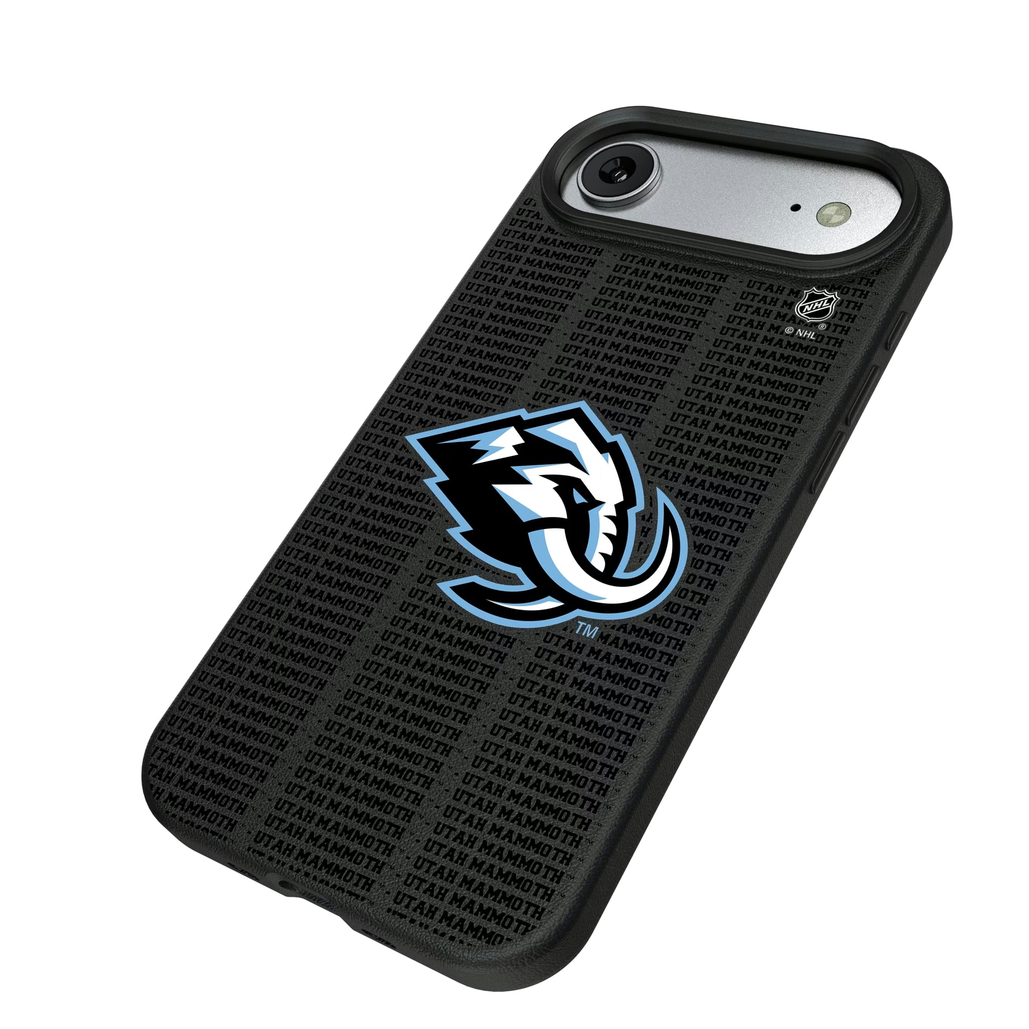 Utah Mammoth Text Backdrop iPhone MagSafe Compatible Phone Case for Apple iPhone - Isometric View#Device_iPhone Air