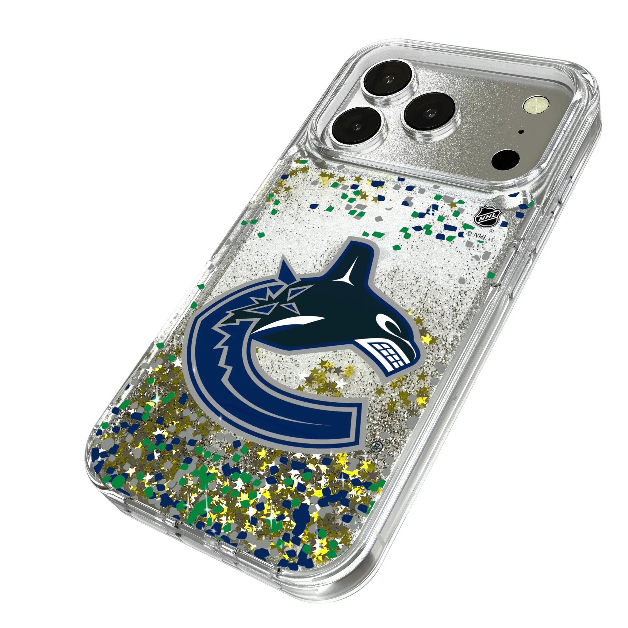 Vancouver Canucks Confetti iPhone Glitter Phone Case for Apple iPhone - Isometric View