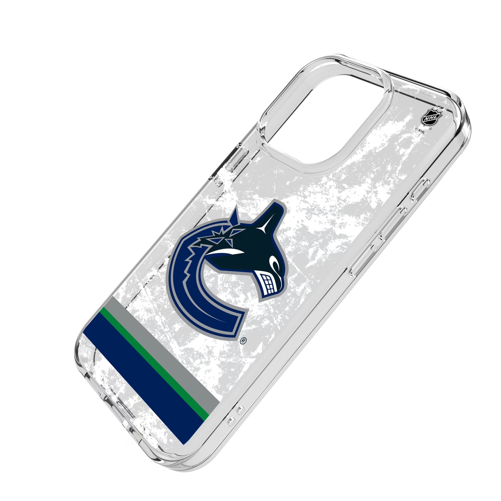 Vancouver Canucks Ice Stripe iPhone Clear Phone Case for Apple iPhone - Isometric View