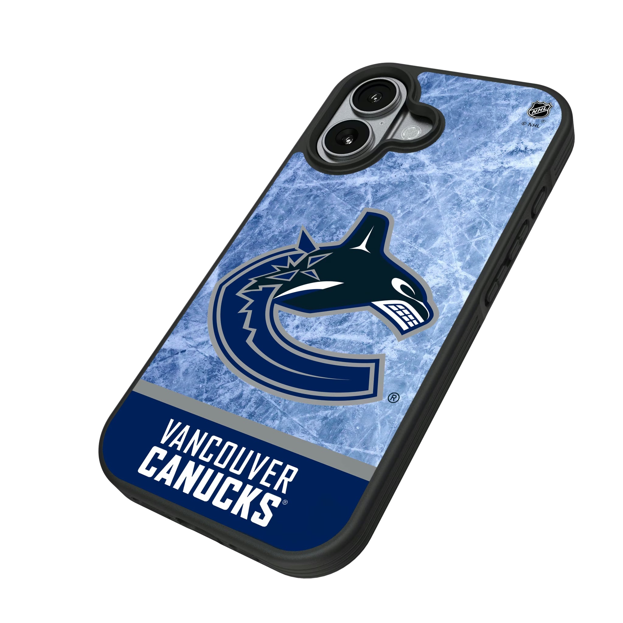 Vancouver Canucks Ice Wordmark iPhone Bump Phone Case for Apple iPhone - Isometric View#Device_iPhone 17