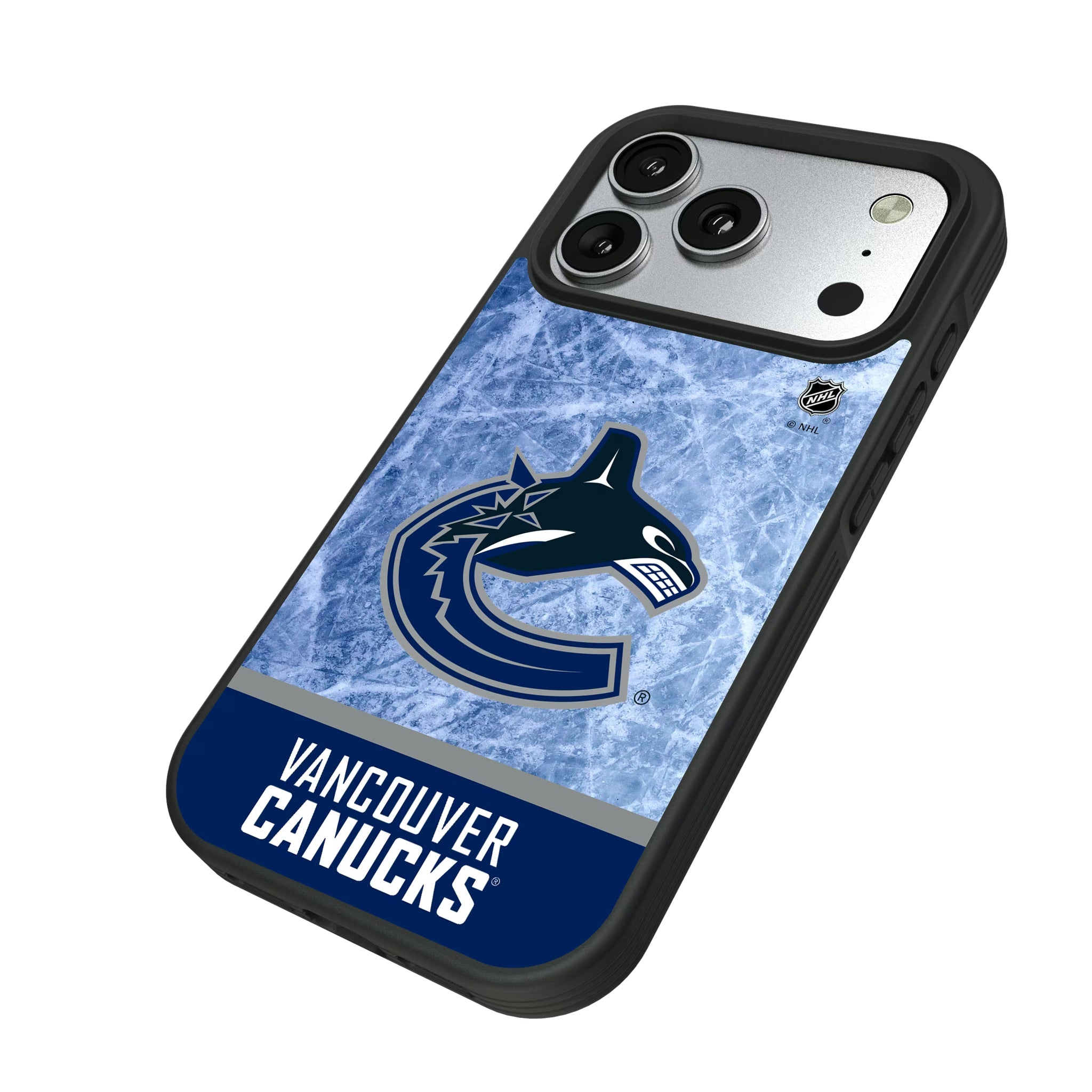 Vancouver Canucks Ice Wordmark iPhone Bump Phone Case for Apple iPhone - Isometric View#Device_iPhone 17 Pro