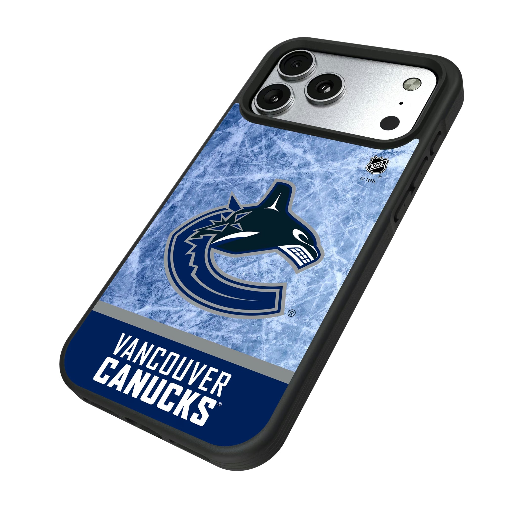 Vancouver Canucks Ice Wordmark iPhone Bump Phone Case for Apple iPhone - Isometric View#Device_iPhone 17 Pro Max