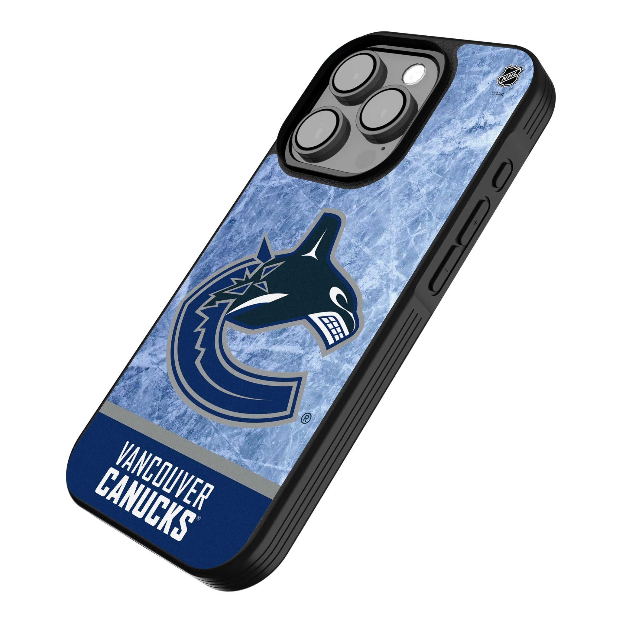 Vancouver Canucks Ice Wordmark iPhone Bump Phone Case for Apple iPhone - Isometric View