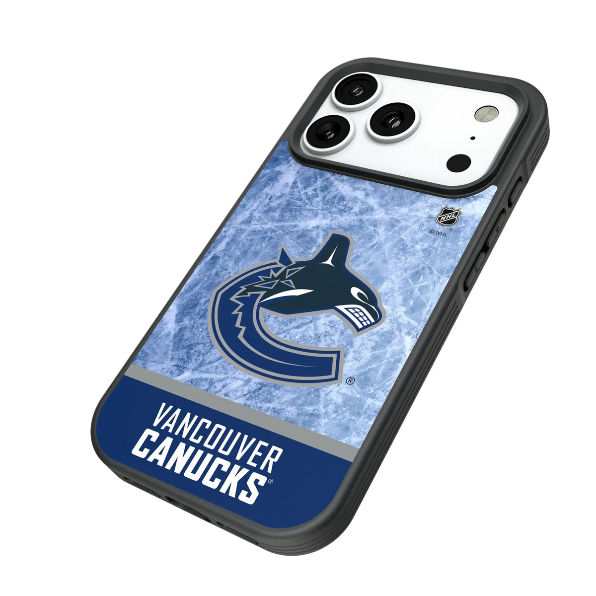 Vancouver Canucks Ice Wordmark iPhone Bump Phone Case for Apple iPhone - Isometric View#Device_iPhone 18 Pro