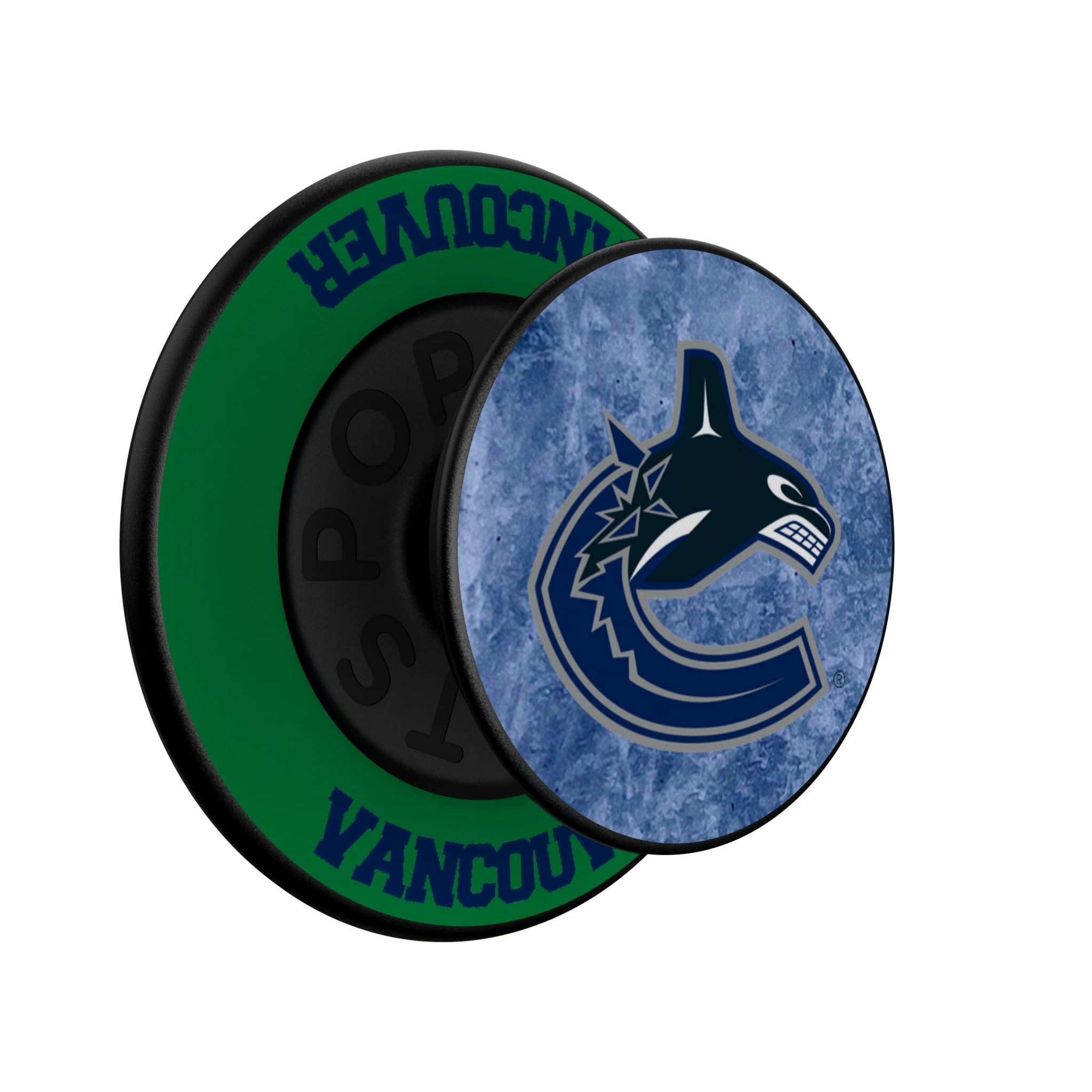 Vancouver Canucks Ice Wordmark Popsockets Round Magnetic - Isometric View