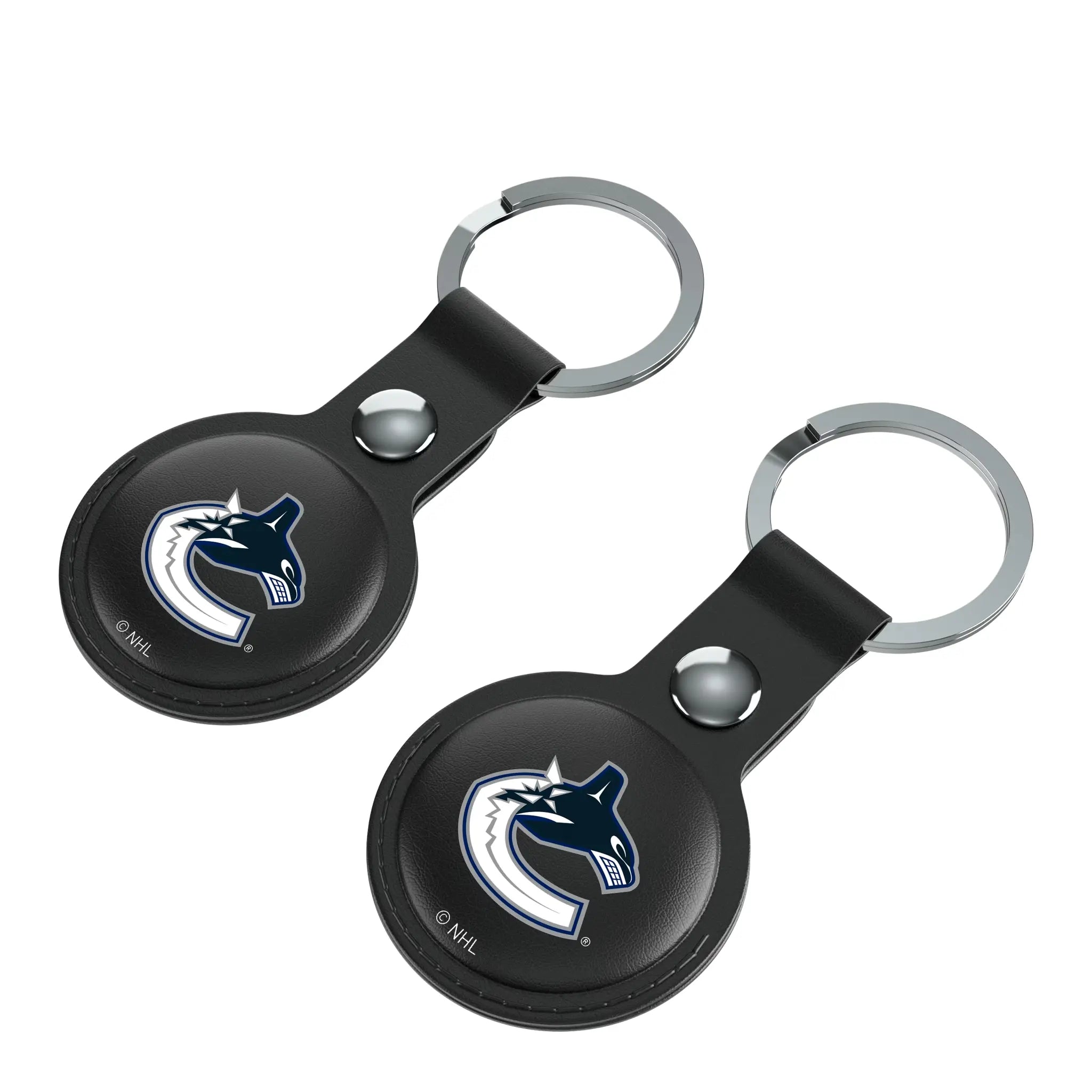 Vancouver Canucks Insignia AirTag Black Airtag Holder 2-Pack - Isometric View