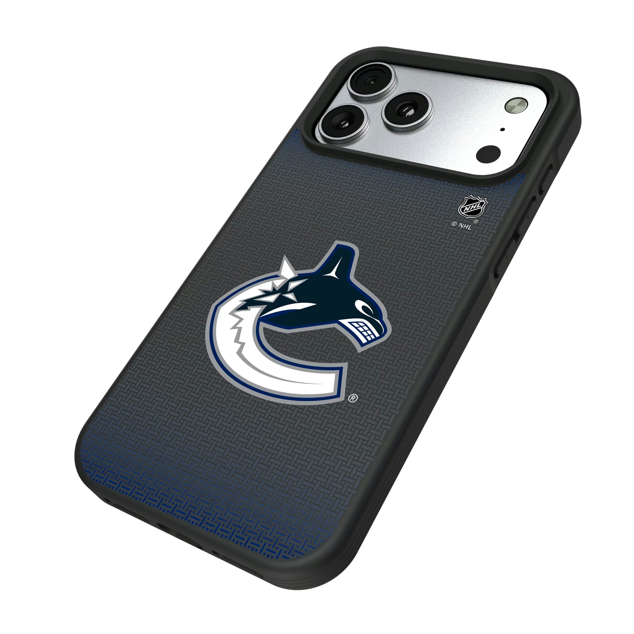 Vancouver Canucks Linen iPhone Bump Phone Case for Apple iPhone - Isometric View#Device_iPhone 17 Pro Max